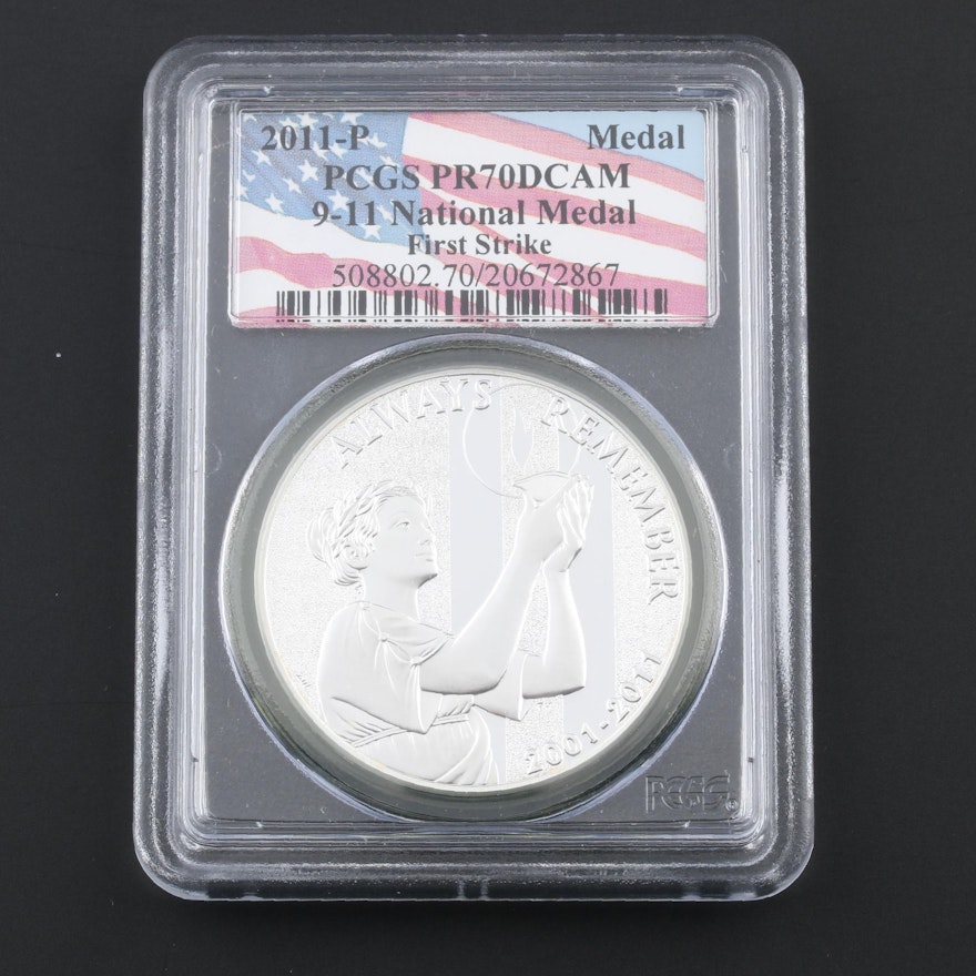 PCGS Graded PR70 DCAM 2011-P Sept. 11th Tenth Anniversary Memorial Silver Medal