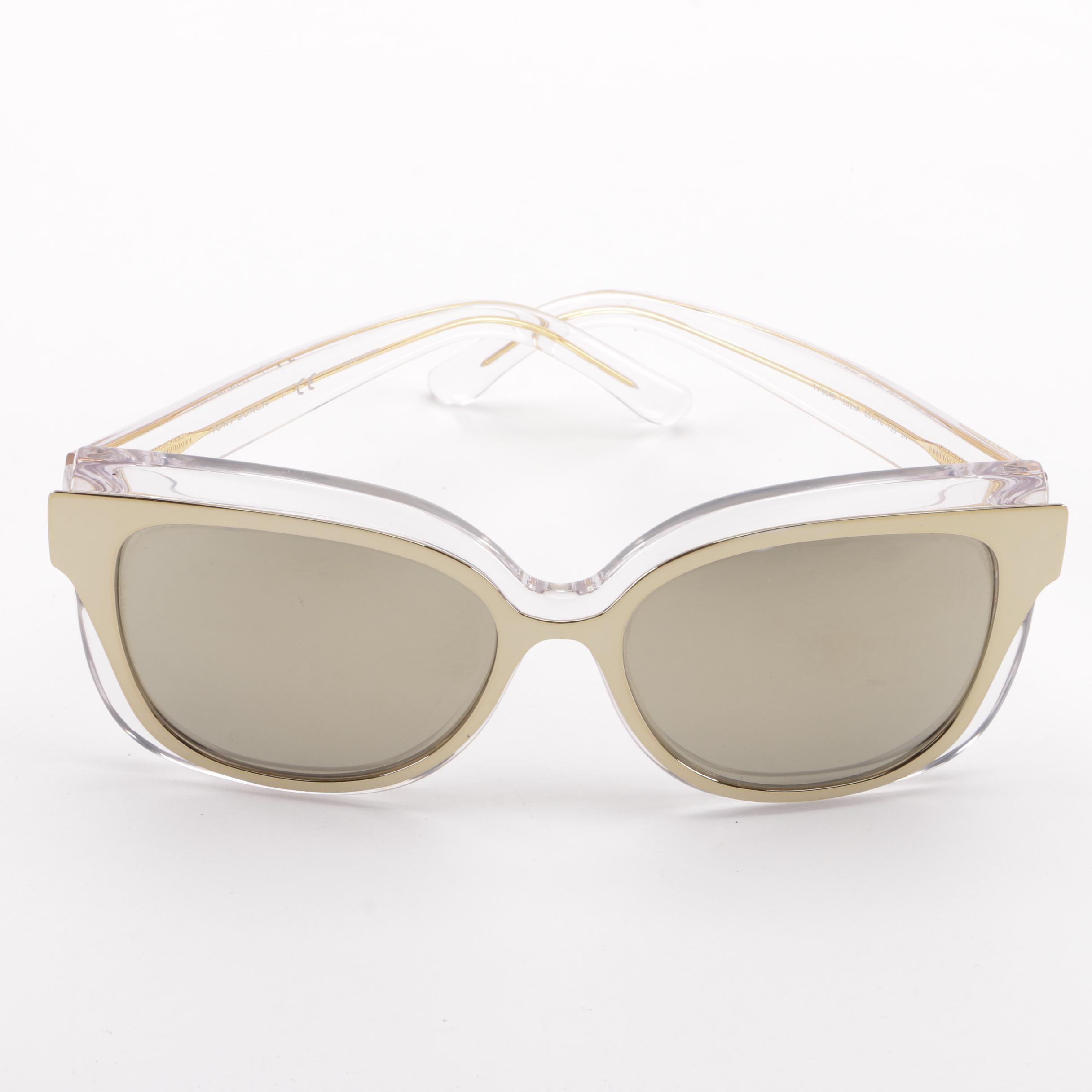 Tory Burch Transparent and Gold Tone Framed Sunglasses