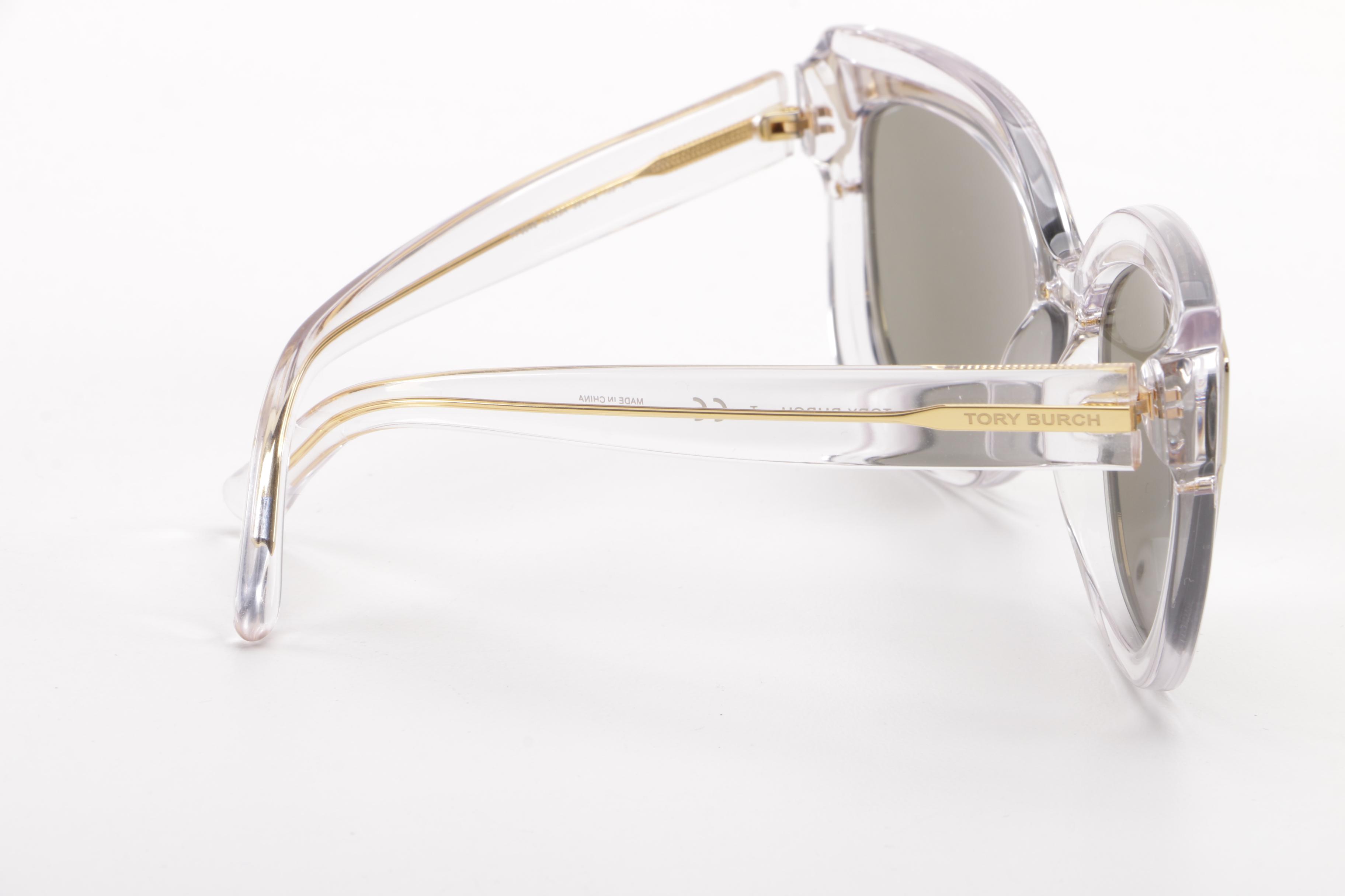 Tory Burch Transparent and Gold Tone Framed Sunglasses