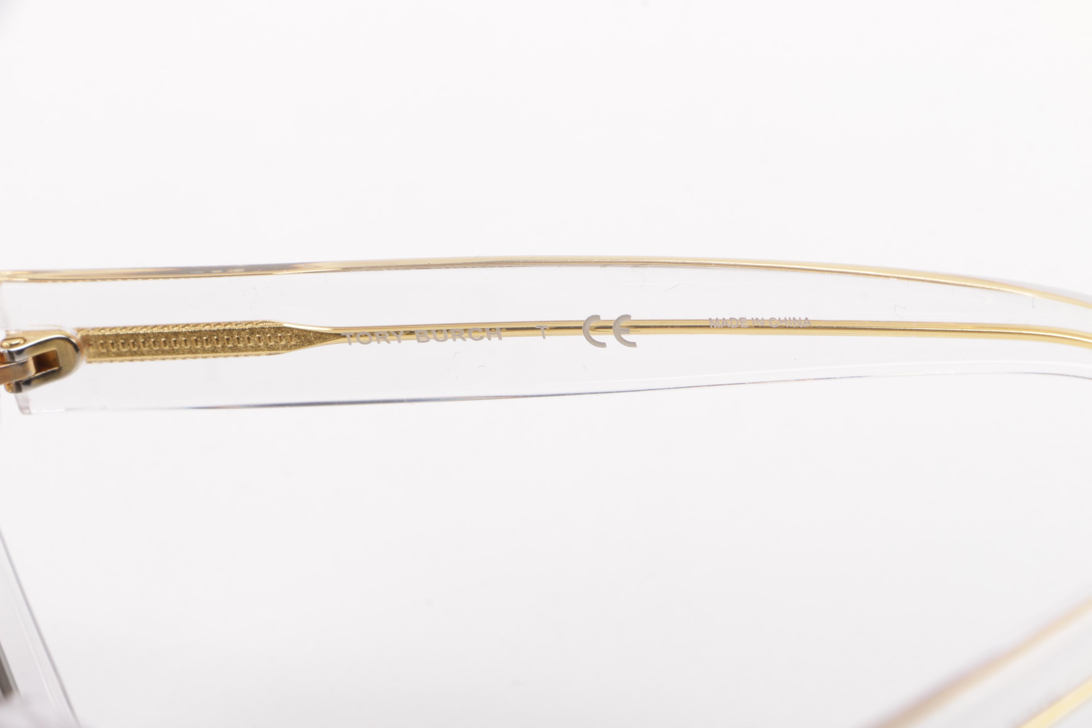 Tory Burch Transparent and Gold Tone Framed Sunglasses