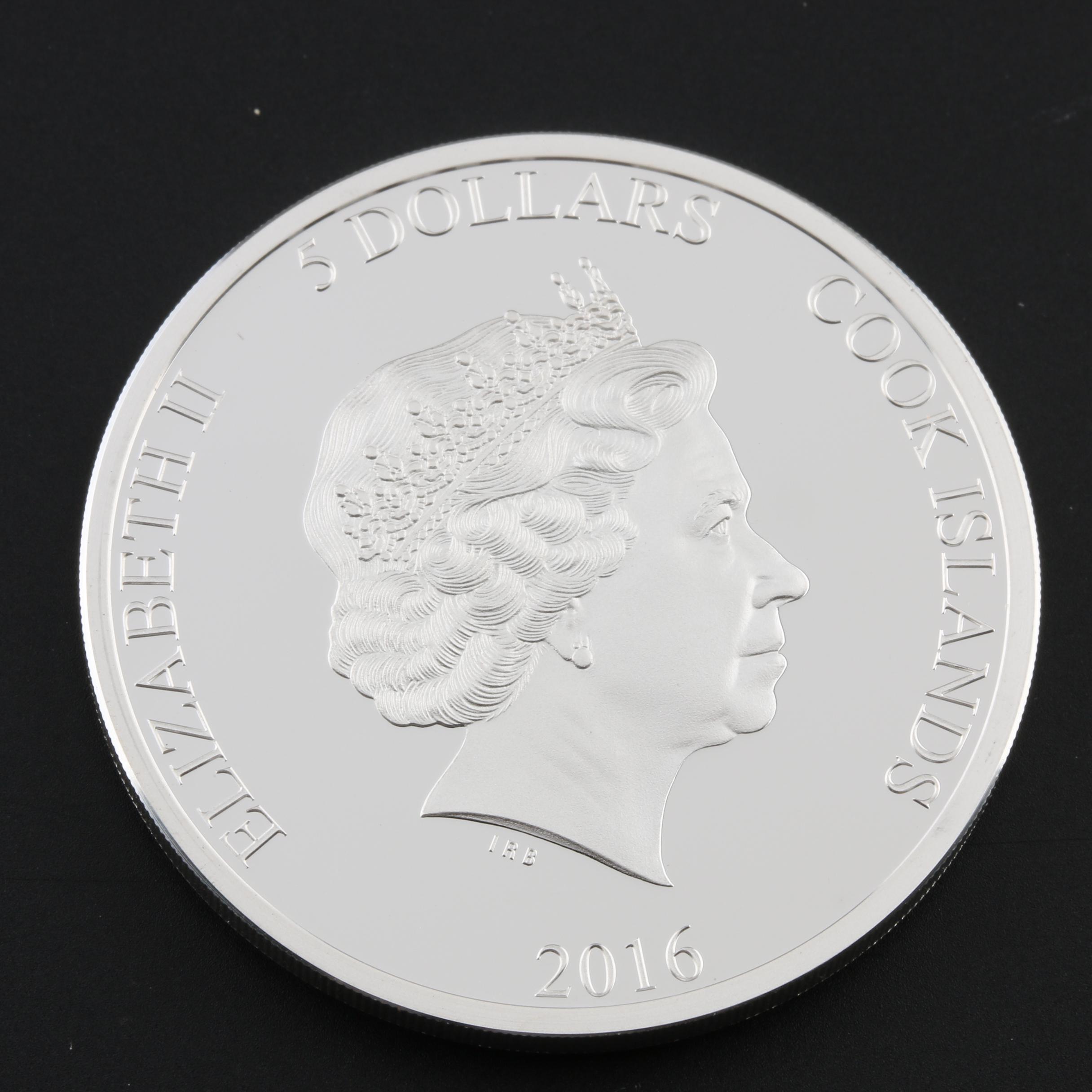 2016 Cook Islands The Great Tea Race 1 oz. Silver $5 Proof Coin
