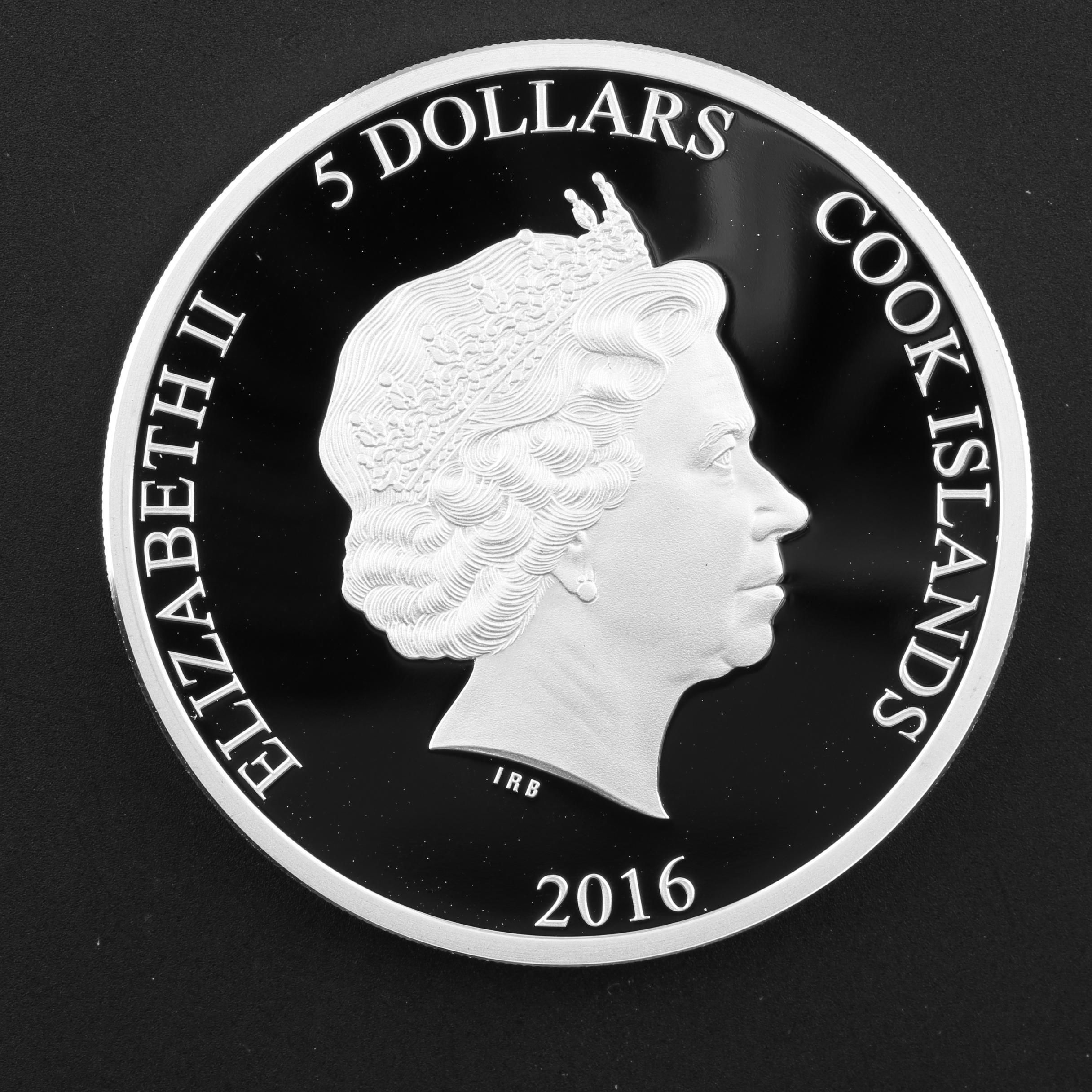 2016 Cook Islands The Great Tea Race 1 oz. Silver $5 Proof Coin