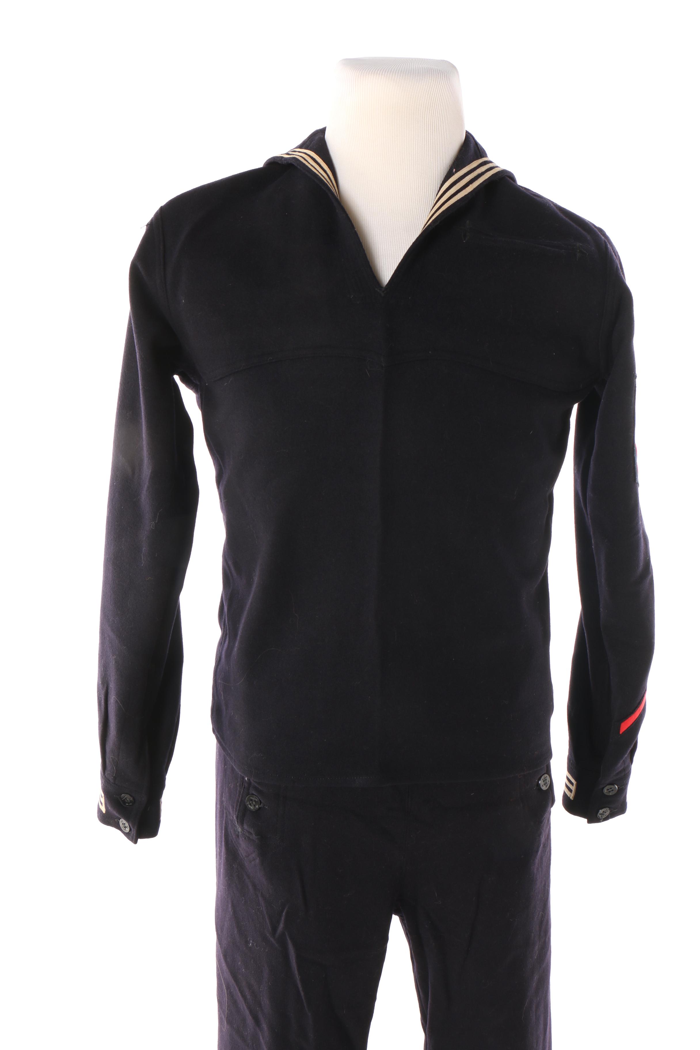 Men's Circa 1950 Seafarer United States Navy Wool Jumper Uniform with Insignia