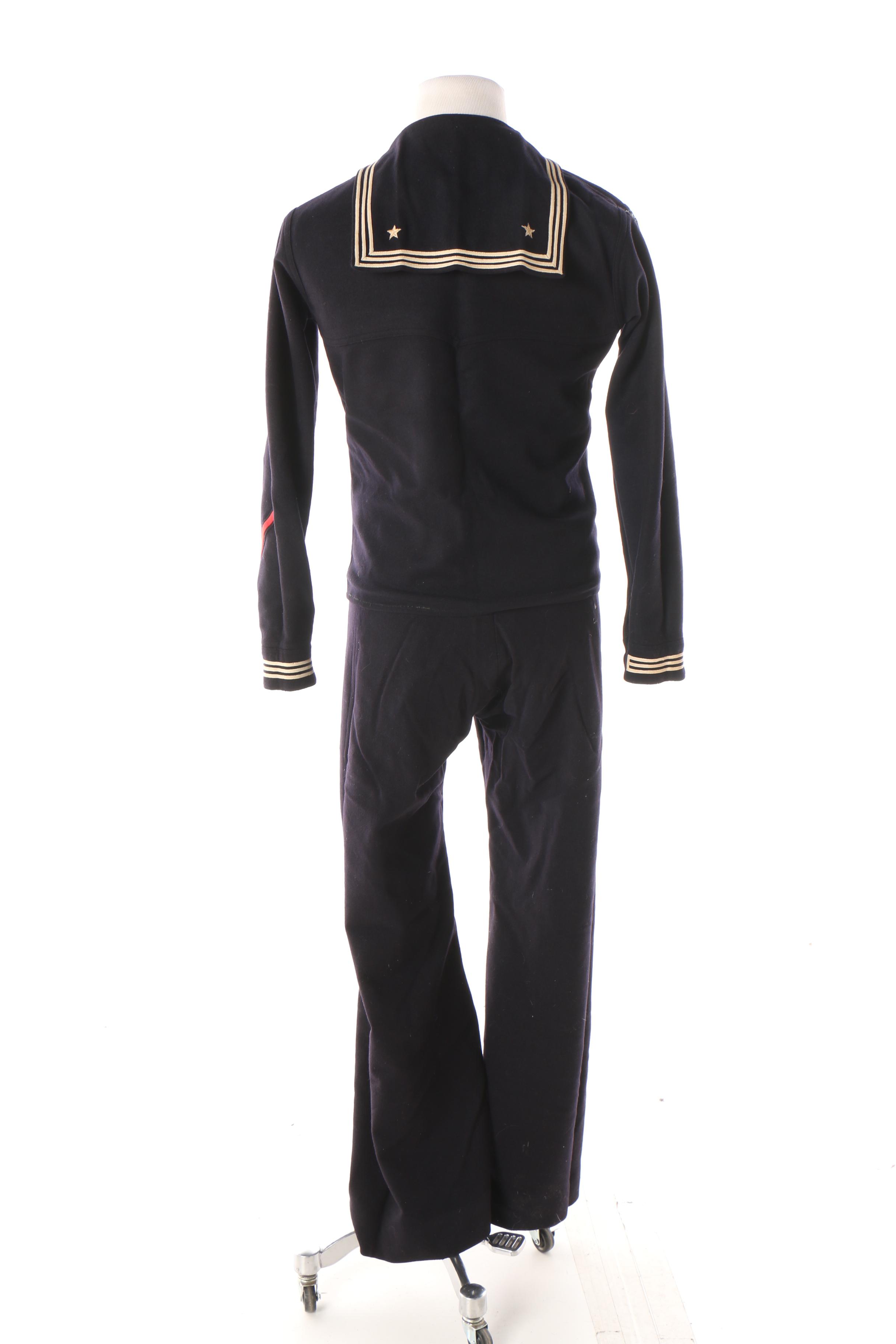 Men's Circa 1950 Seafarer United States Navy Wool Jumper Uniform with Insignia