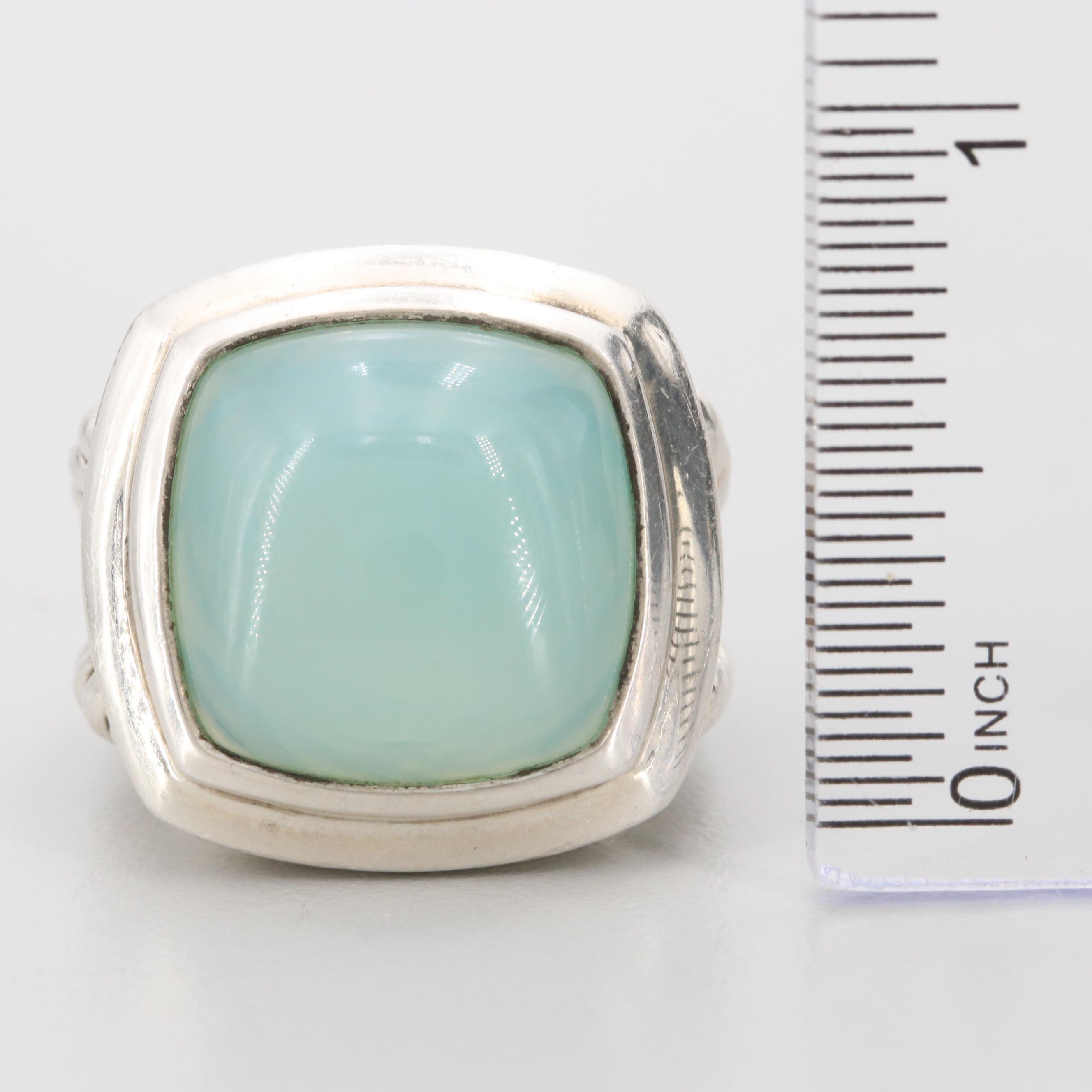 David Yurman Sterling Silver Chalcedony "Albion" Ring