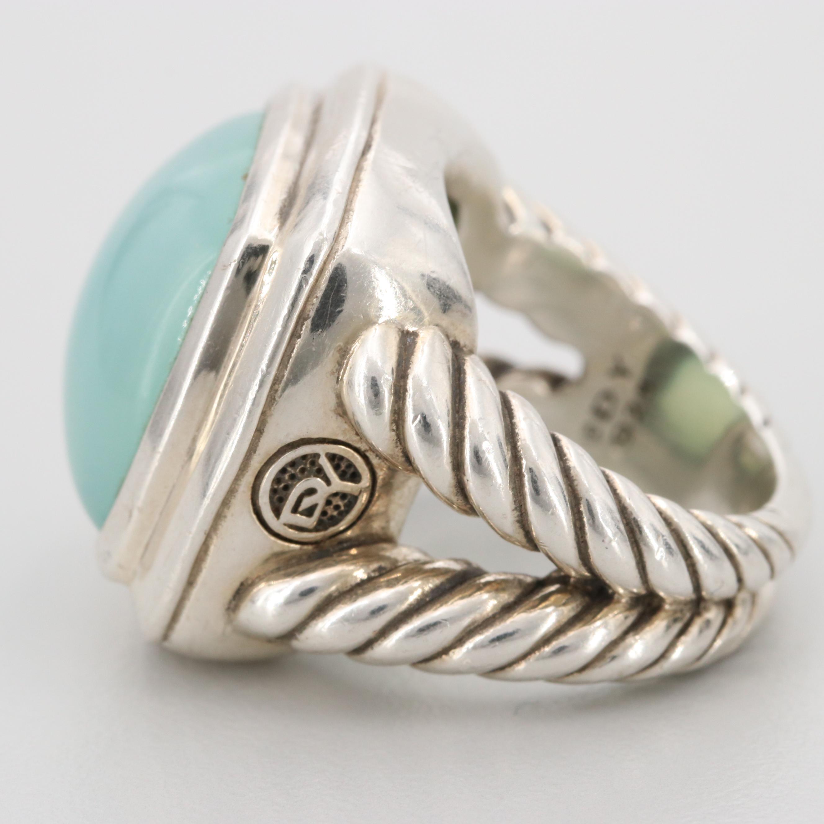 David Yurman Sterling Silver Chalcedony "Albion" Ring