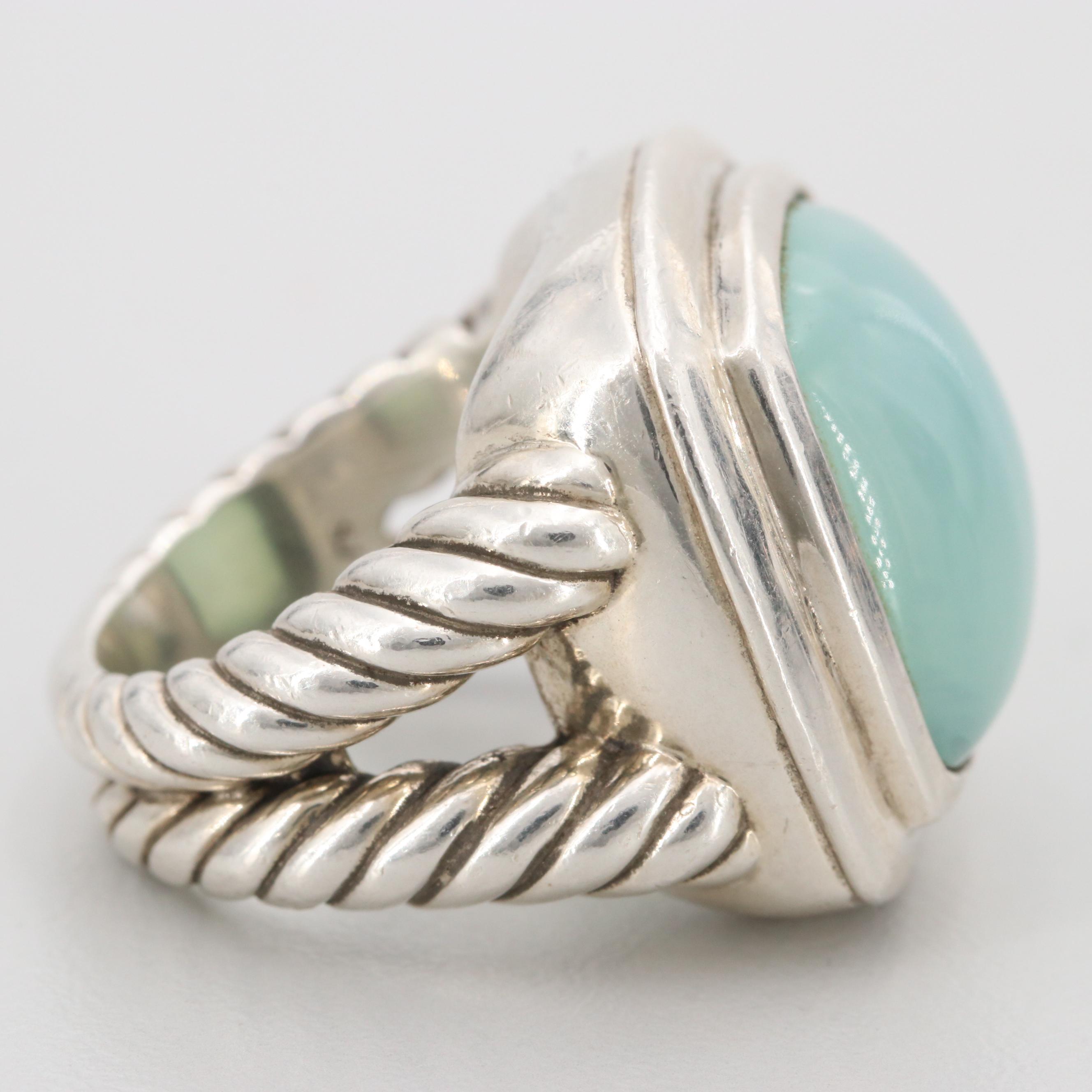 David Yurman Sterling Silver Chalcedony "Albion" Ring