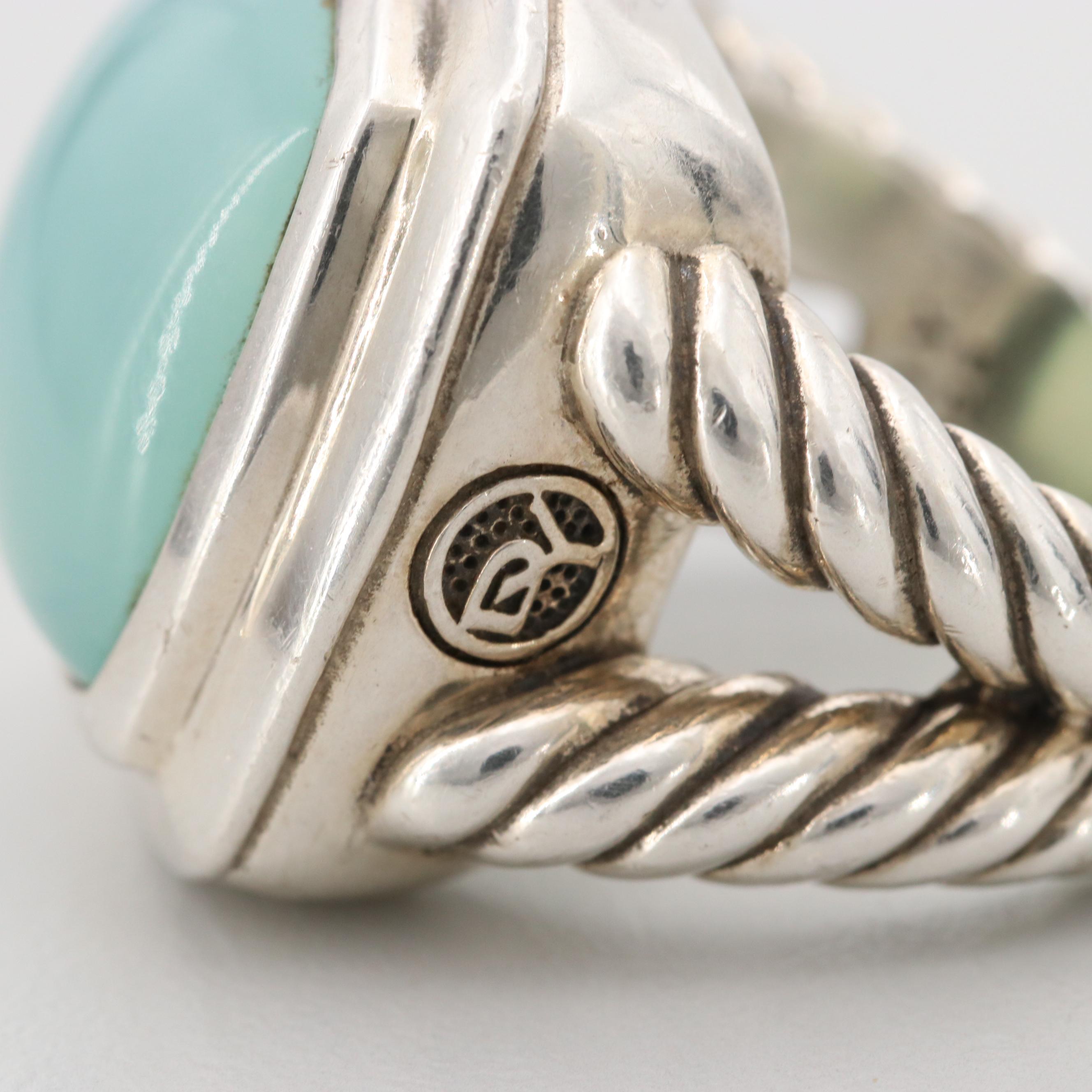 David Yurman Sterling Silver Chalcedony "Albion" Ring