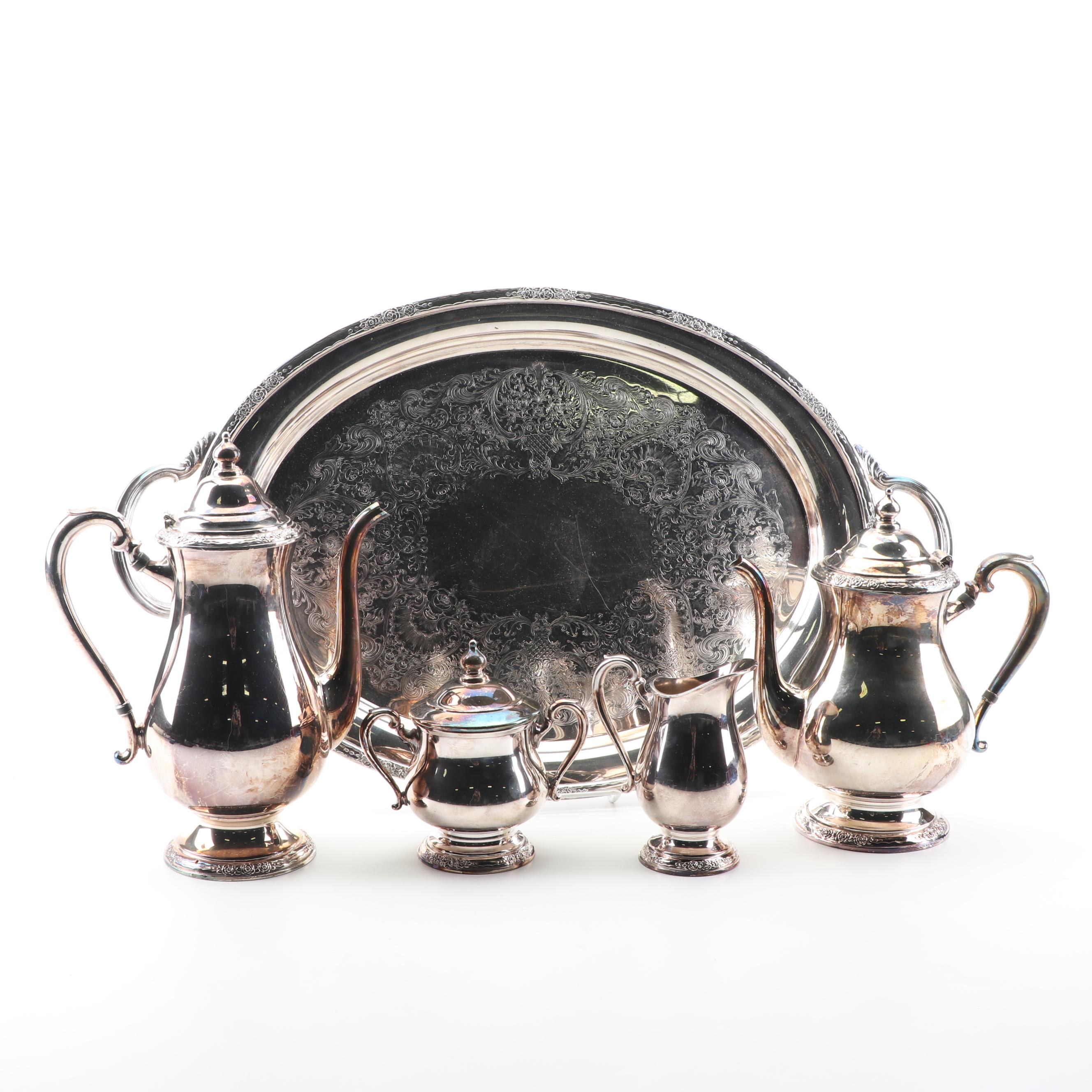 International Silver Co. "Camille" Silver Plate Tea and Coffee Service Set