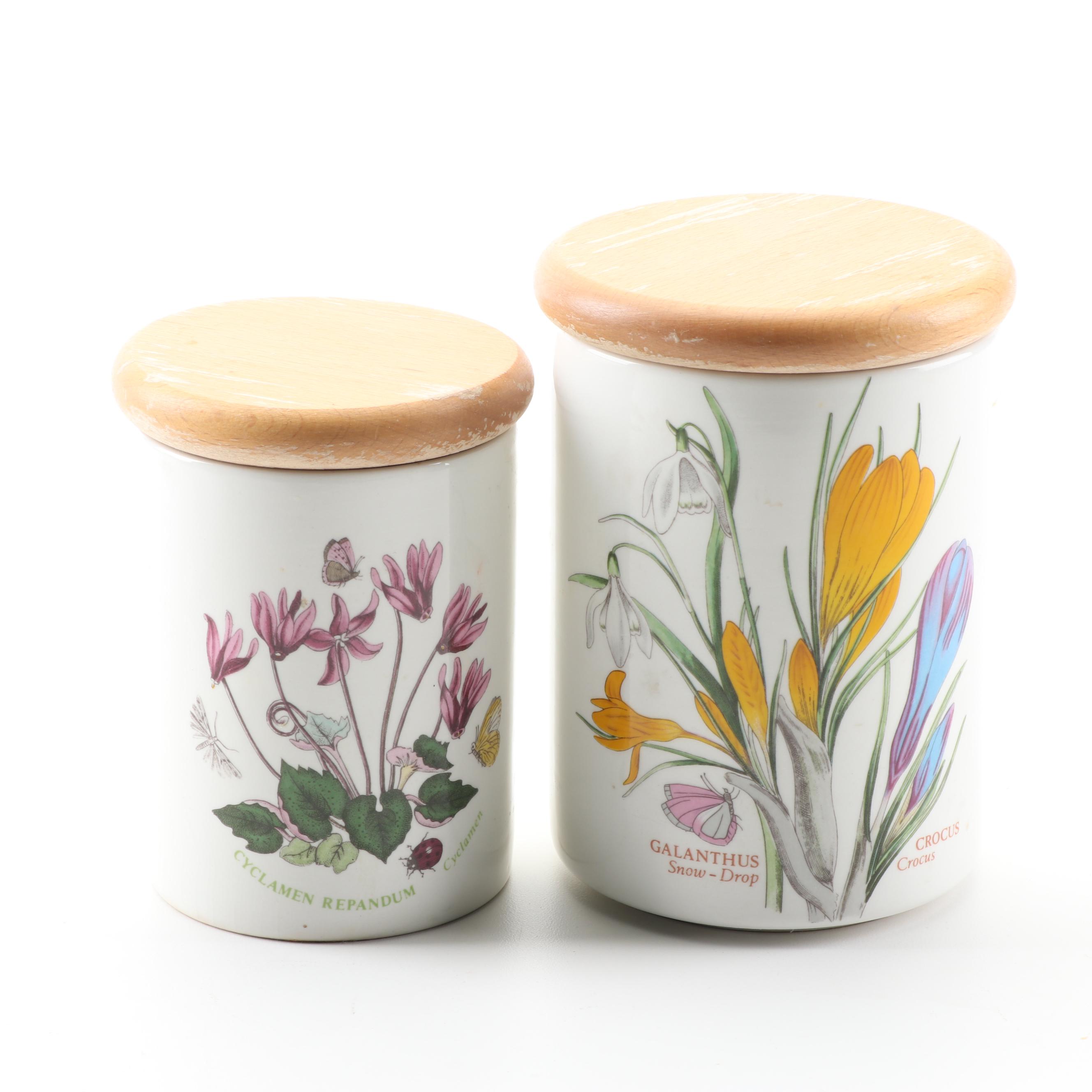 Portmeirion "Botanic Garden" Canister Set and Melamine Tray