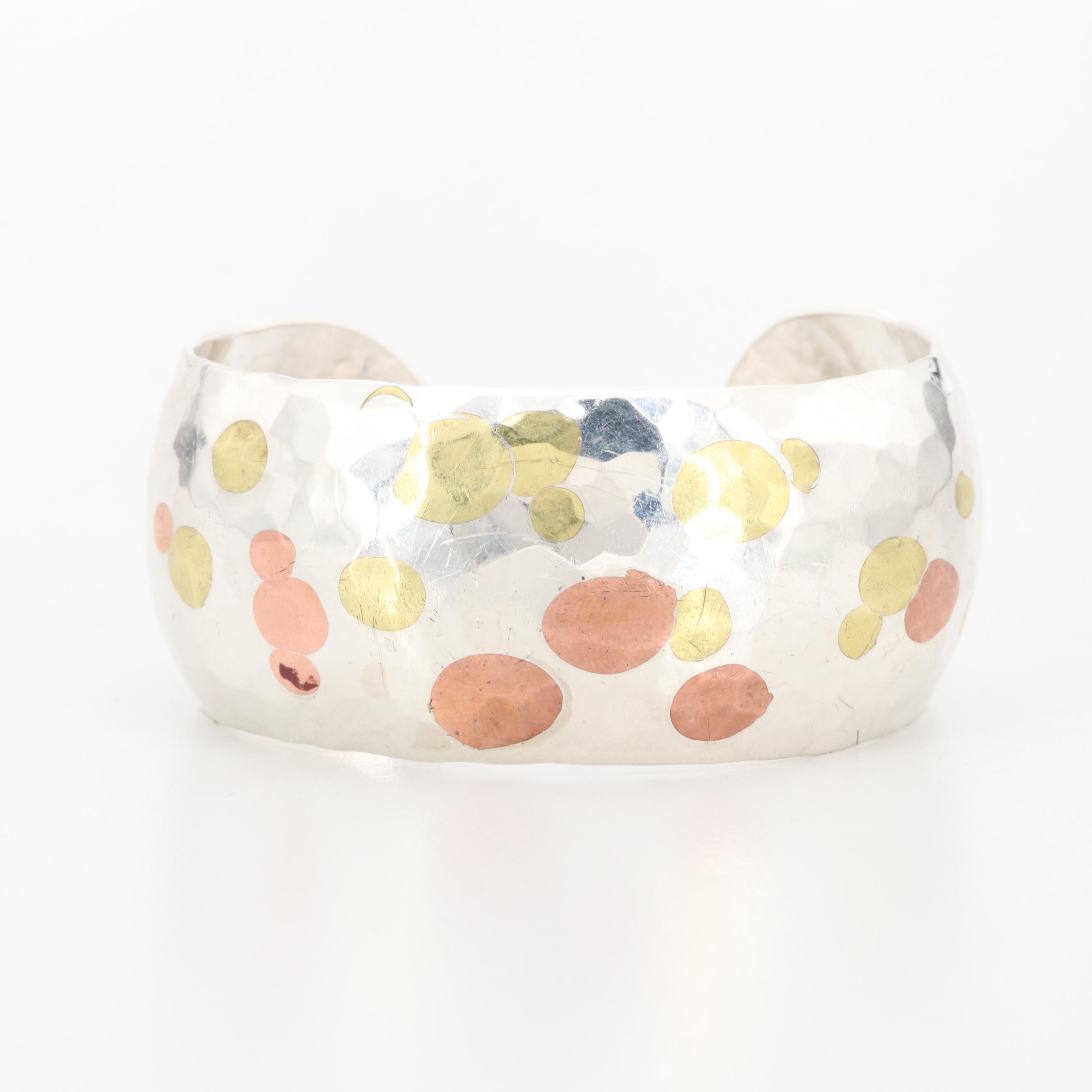 Ofner & Co Seattle Raindrop Sterling Silver Hammered Bracelet