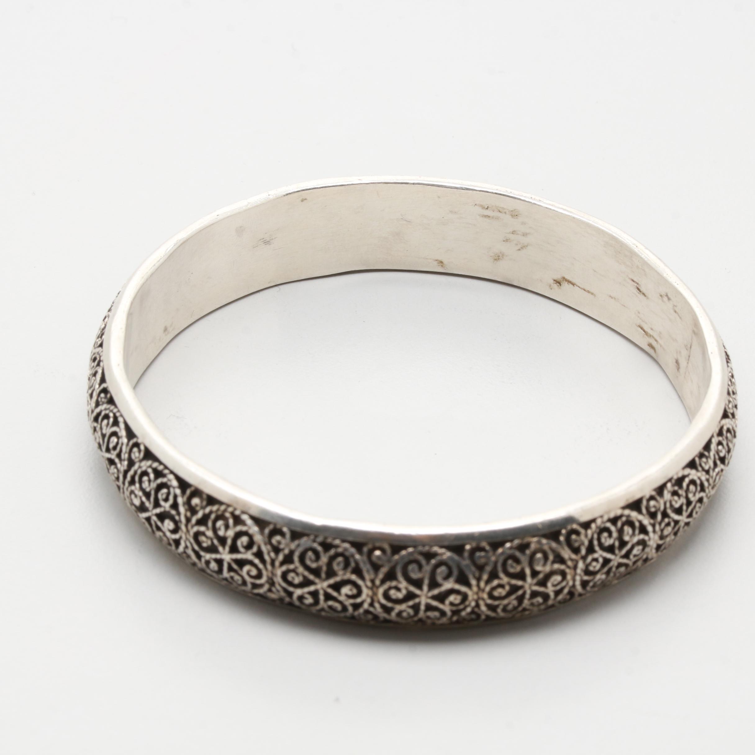 Sterling Silver Spiral Motif Bracelet