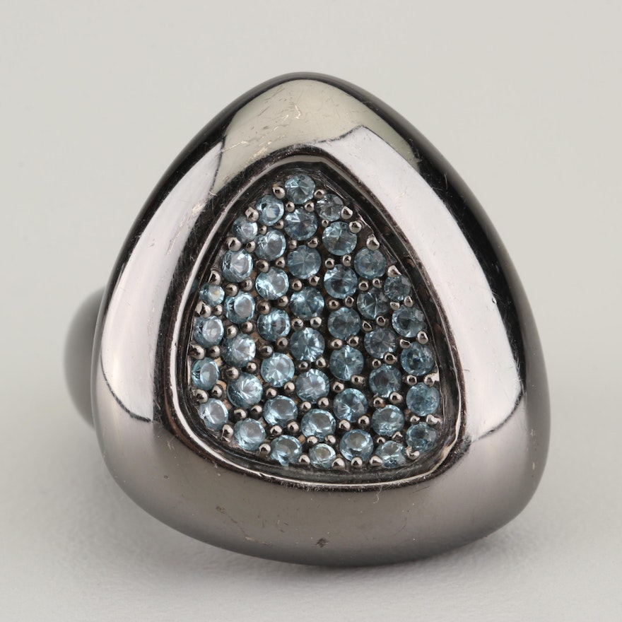 Roberto Coin Capri Plus Sterling Silver Blue Topaz Ring