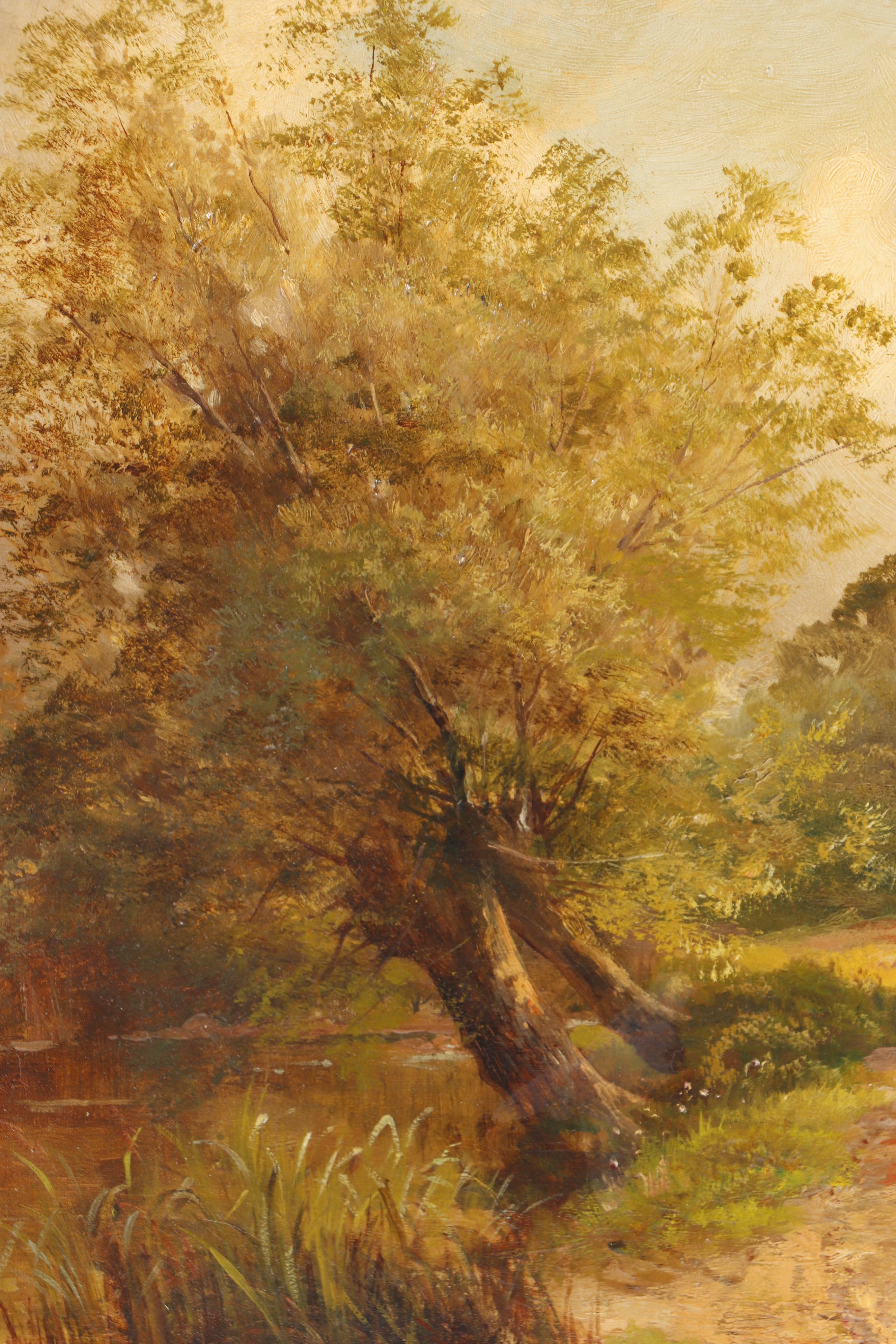 R. Roberts 1888 Landscape Oil Painting