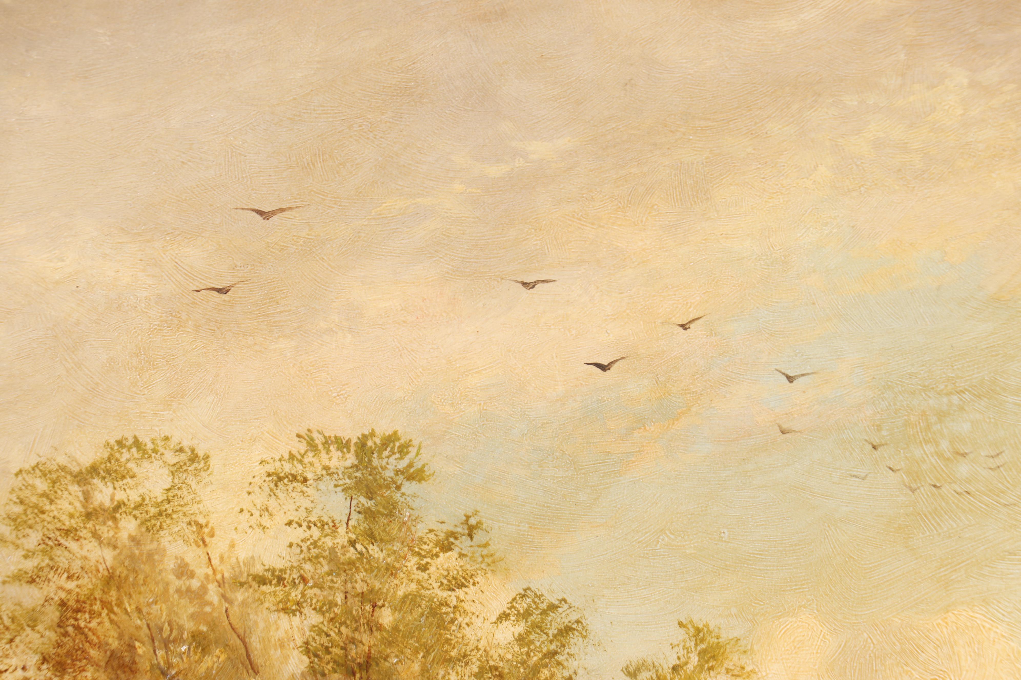 R. Roberts 1888 Landscape Oil Painting