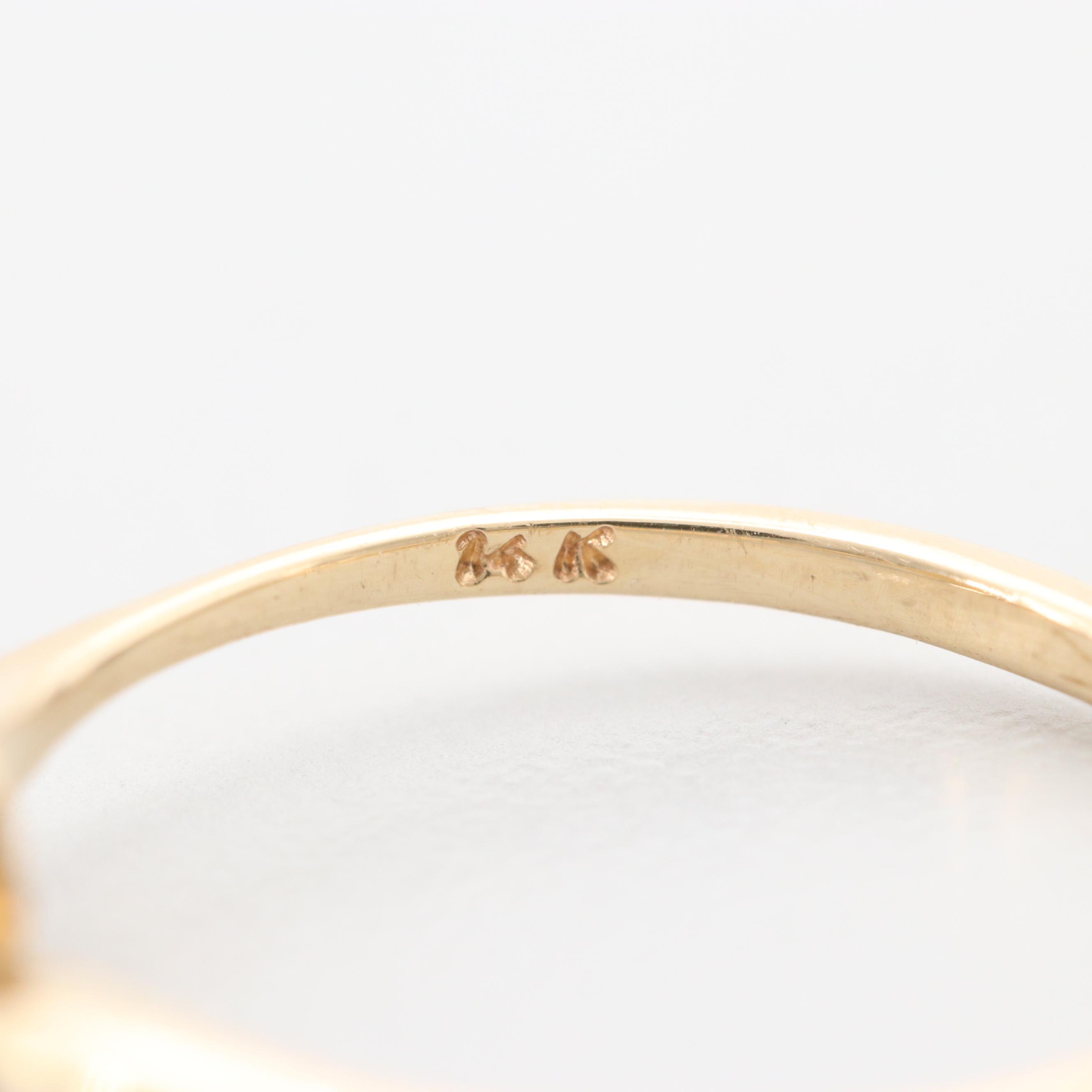 14K Yellow Gold Diamond and Ruby Ring