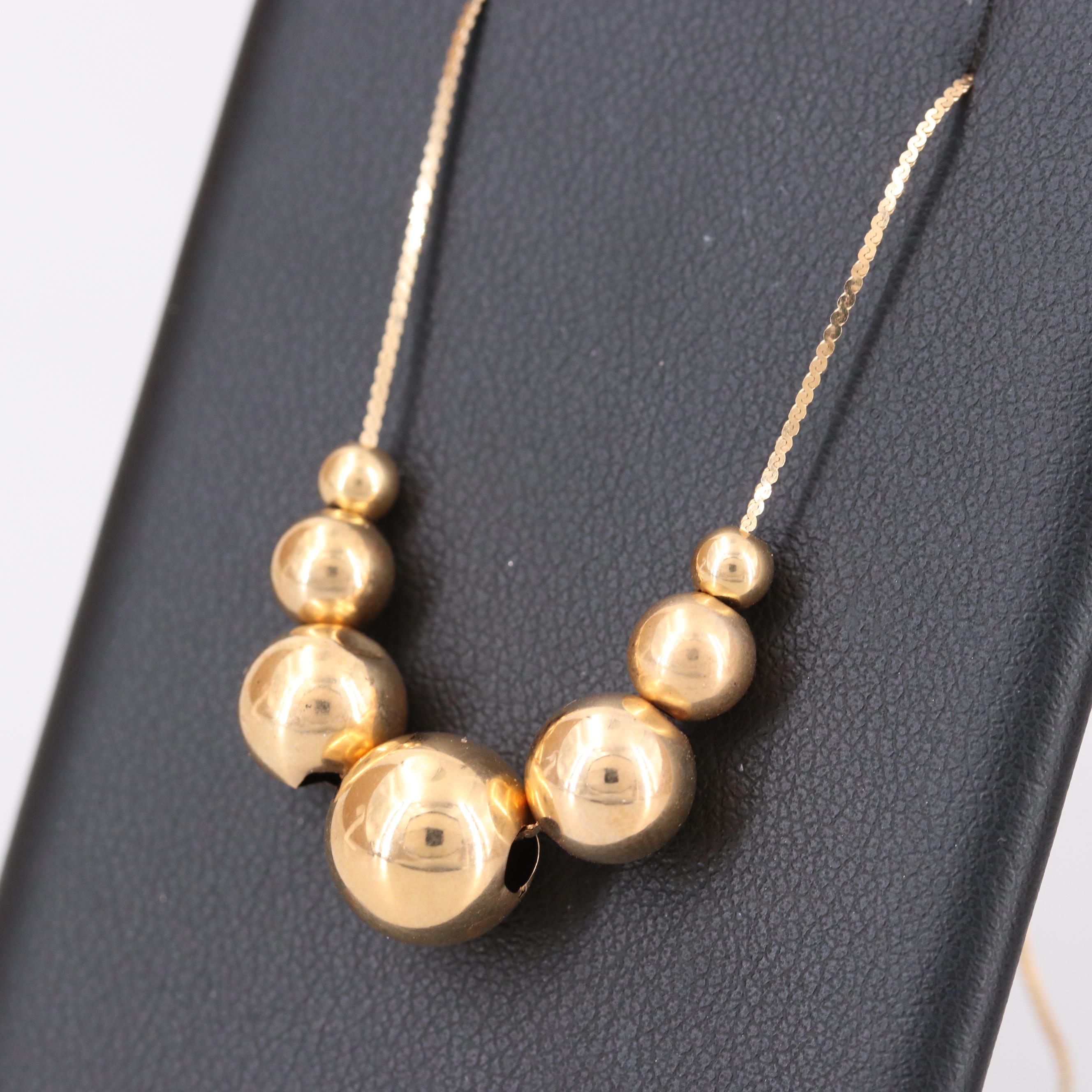 14K Yellow Gold Add-A-Bead Necklace