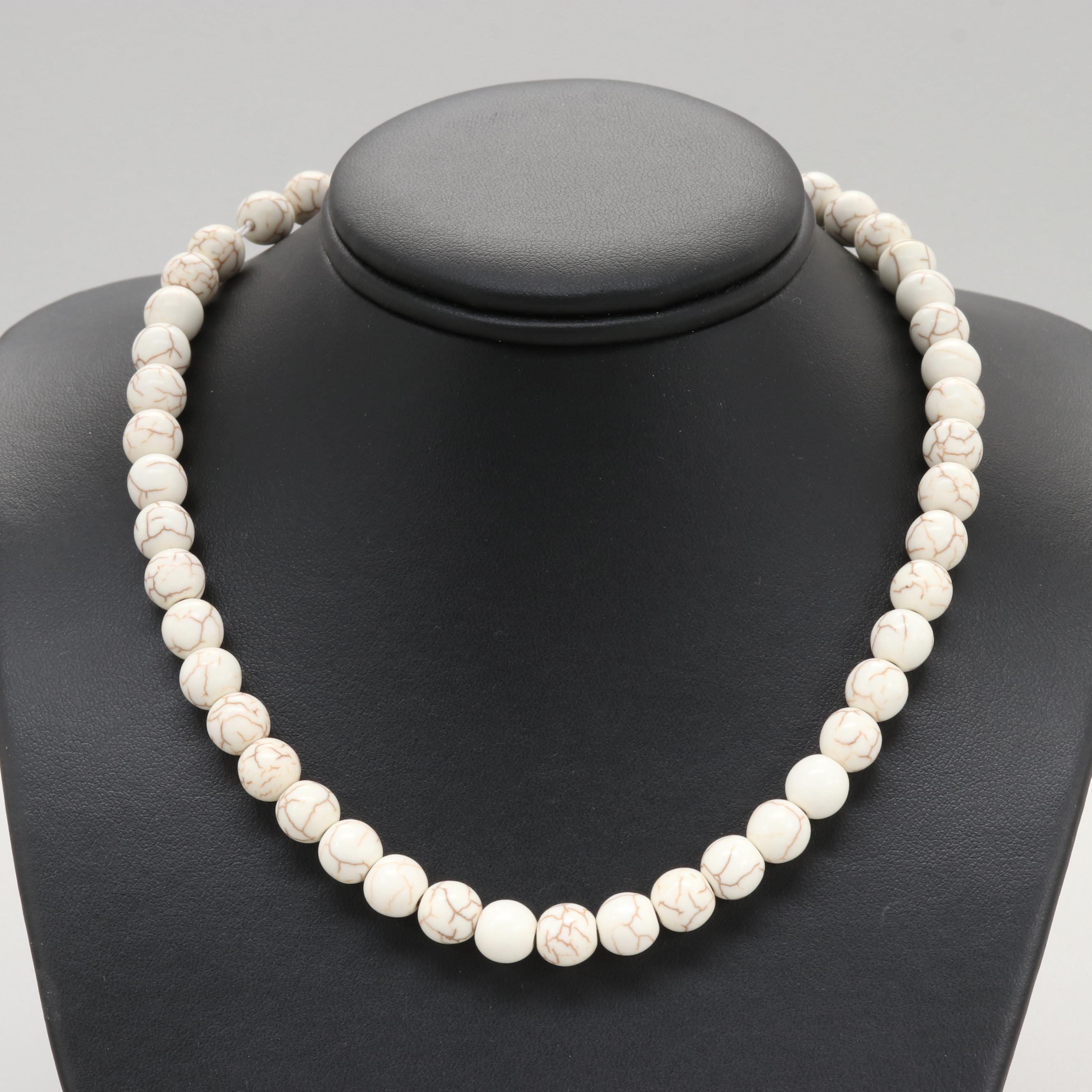 14K Yellow Gold Clasped Magnesite Necklace