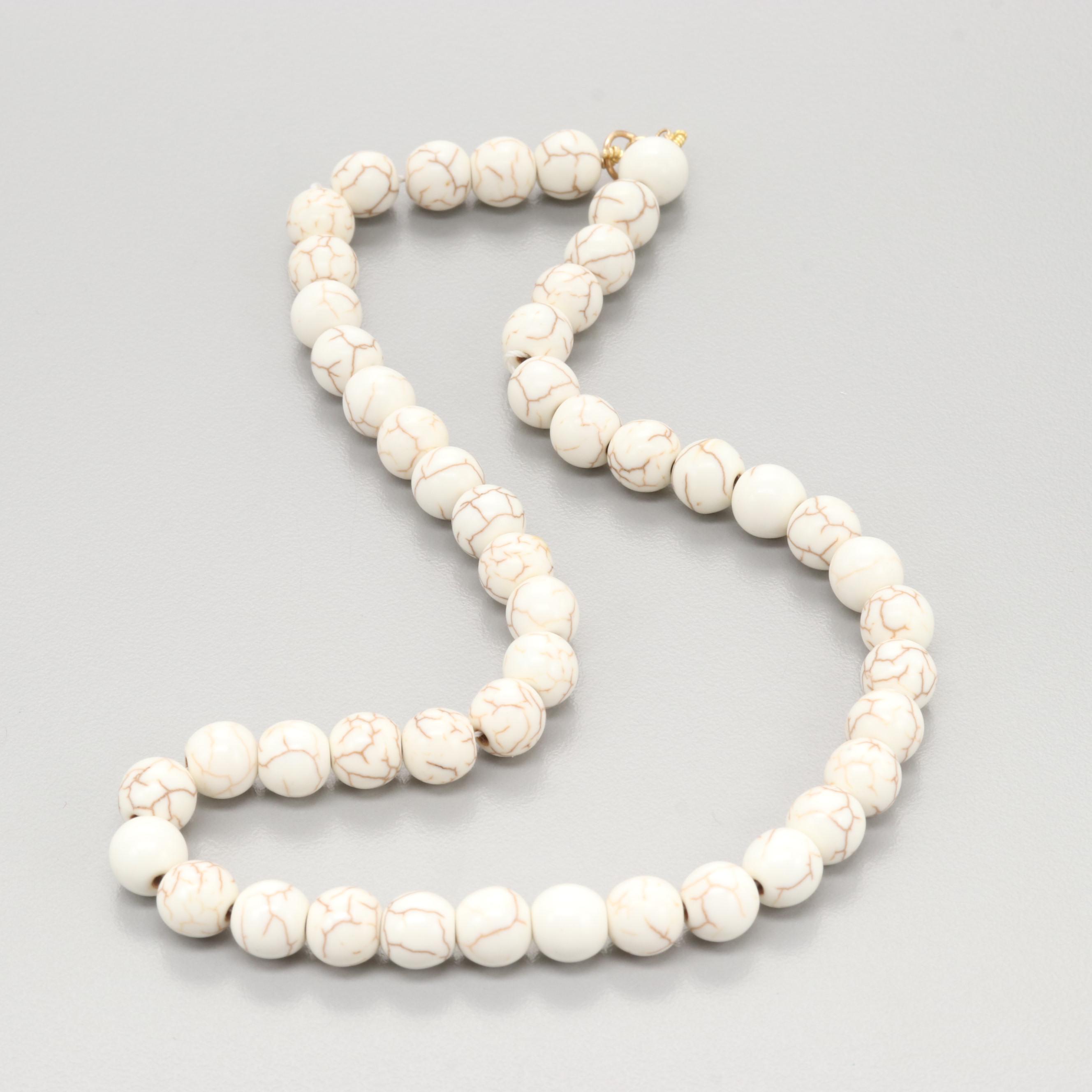 14K Yellow Gold Clasped Magnesite Necklace