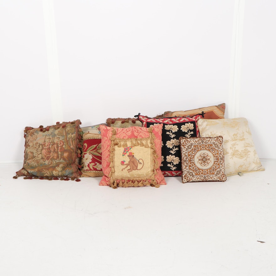 Woven, Embroidered, and Embellished Throw Pillows