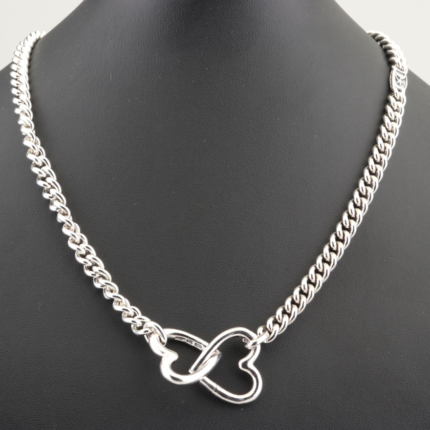 Kieselstein Cord Sterling Silver Heart Necklace