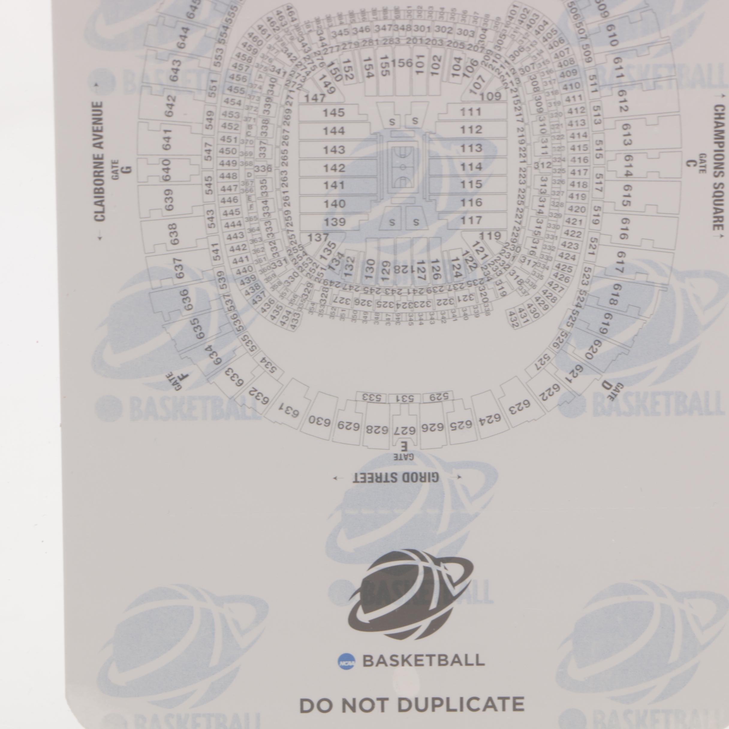 2012 NCAA Final Four Championship Game Ticket with Floor Sample
