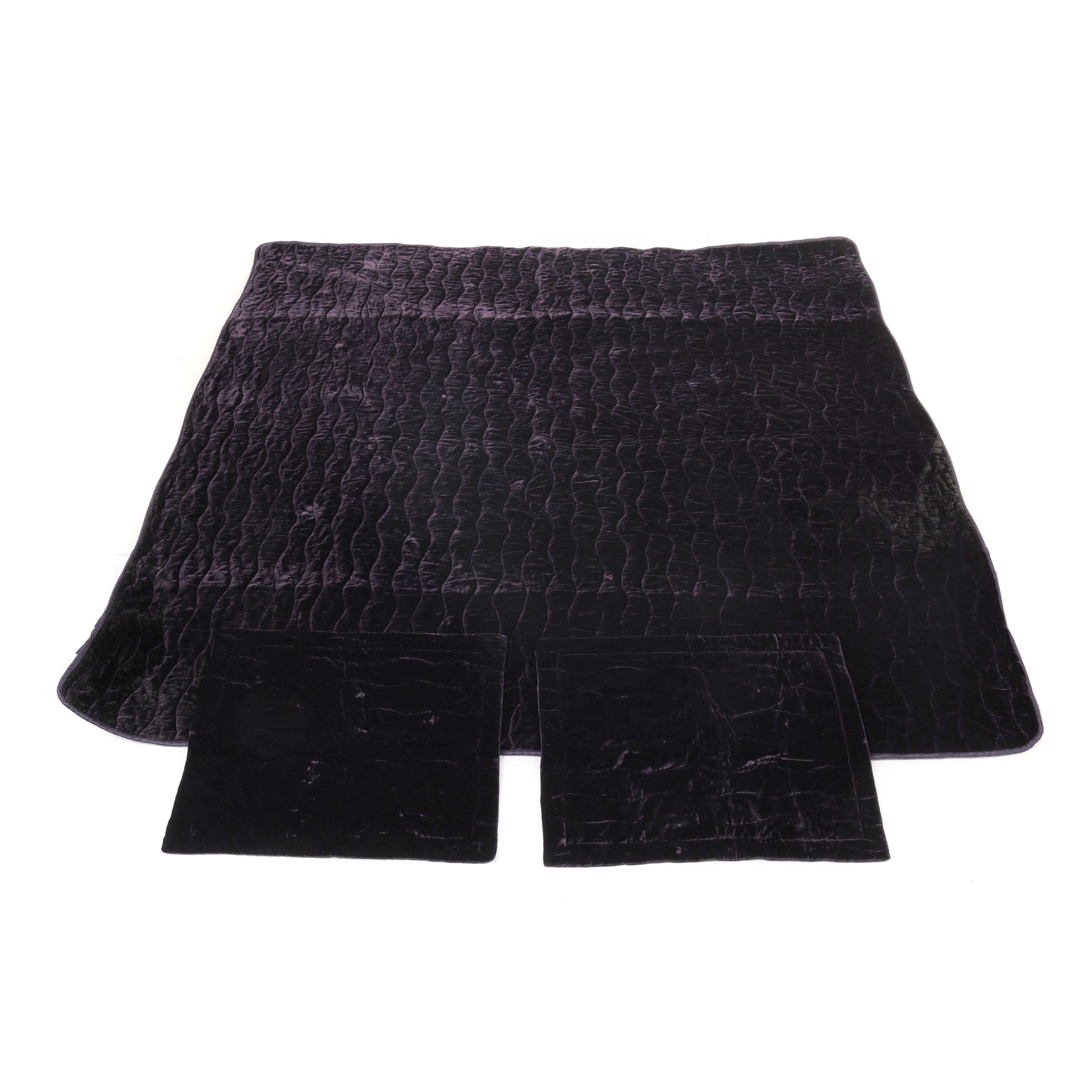 Contemporary Nicole Miller Aubergine Coverlet and Pillow Shams