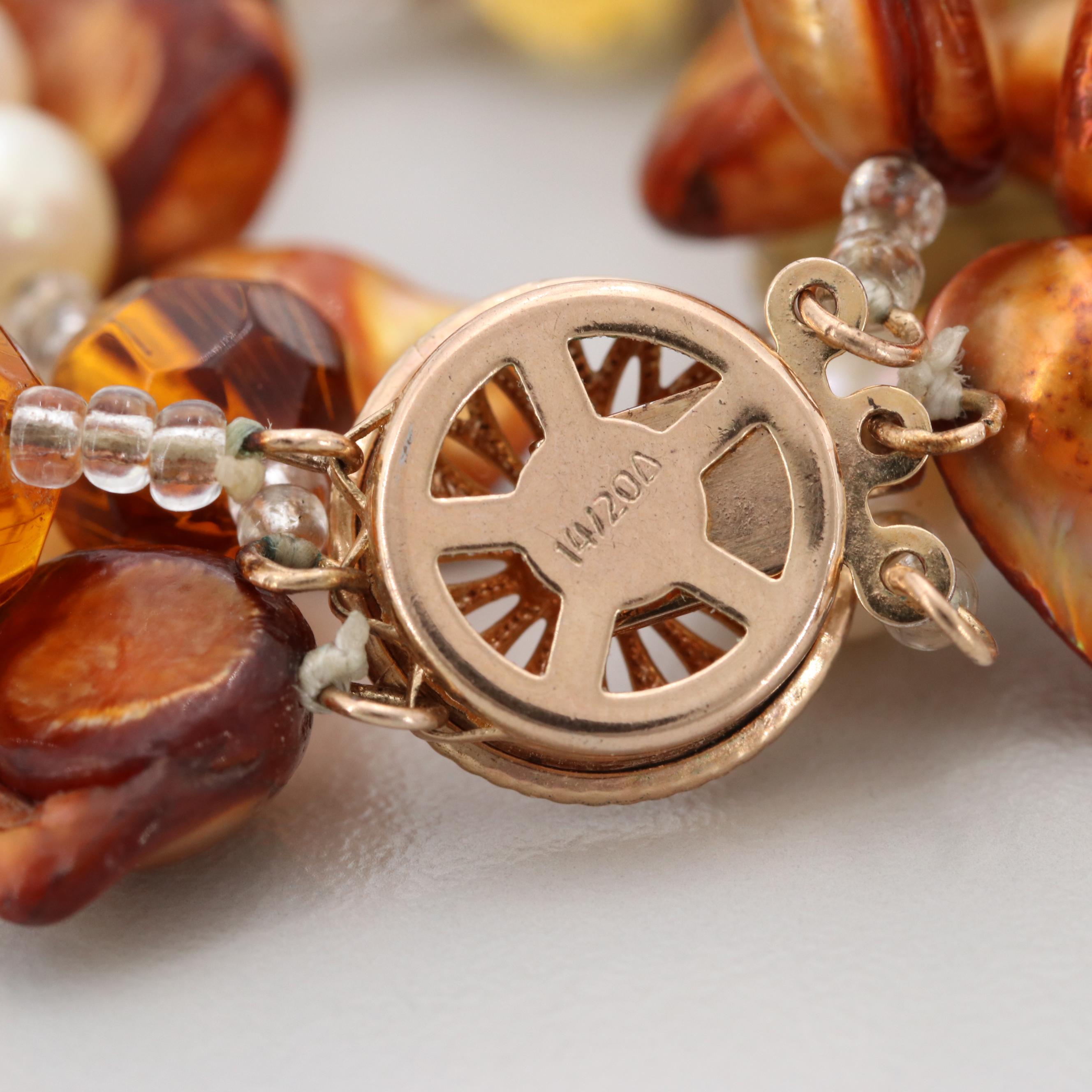 Assorted Cultured Pearl, Glass and Bronze Tone Jewelry