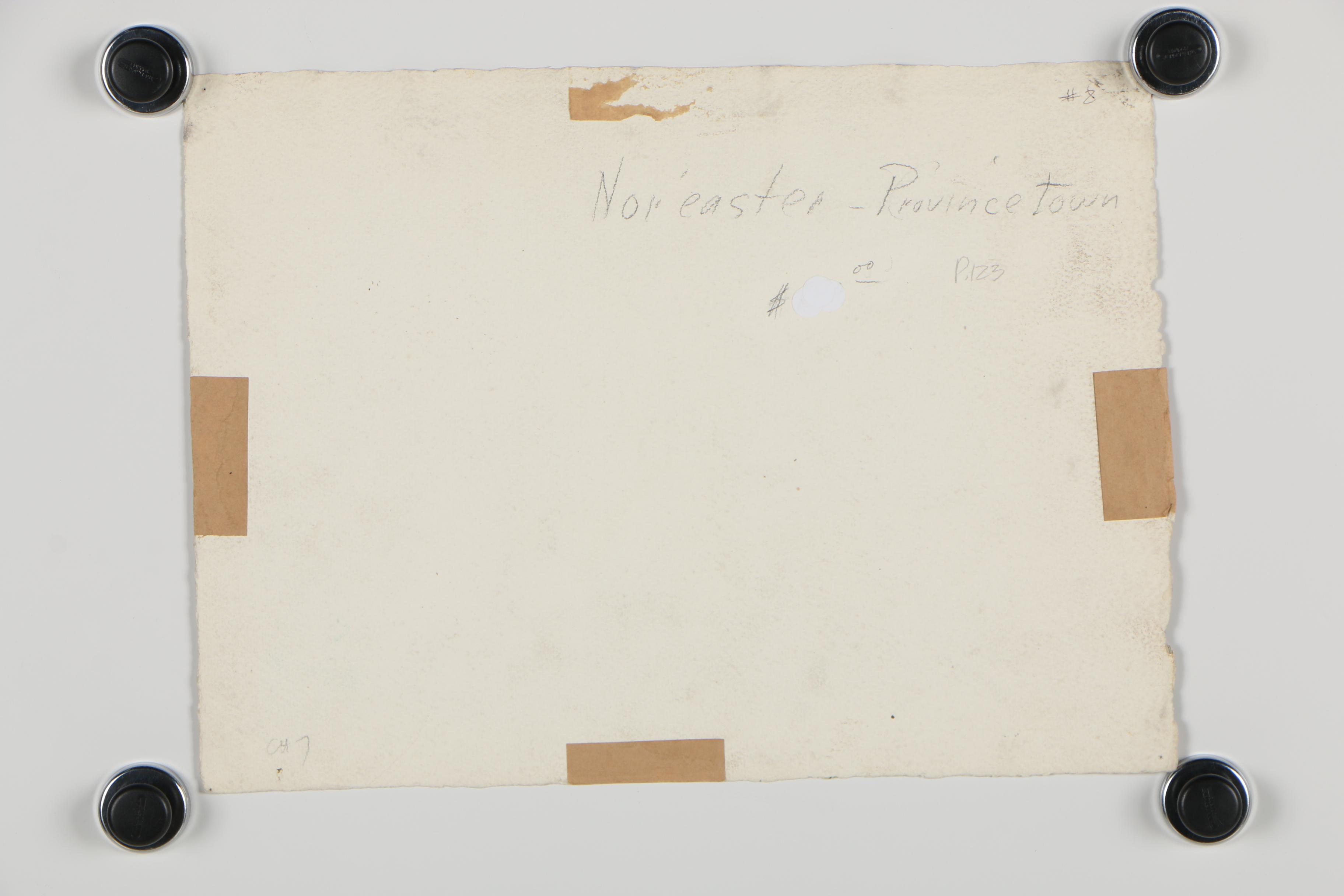 Edmond J. Fitzgerald 1950 Watercolor Painting "Nor'easter - Provincetown"