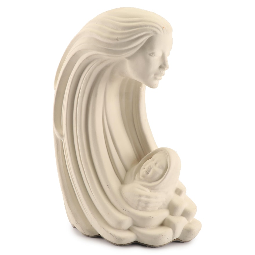 Plaster Sculpture of Mother and Child