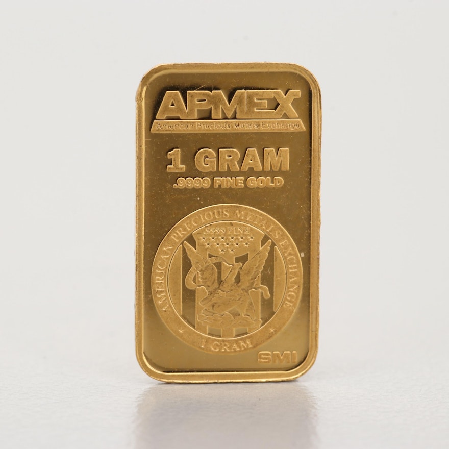 24K Gold APMEX 1 Gram Gold Bar