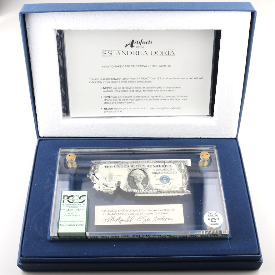 PCGS Graded $1 Silver Certificate from the S.S. Andrea Doria Shipwreck