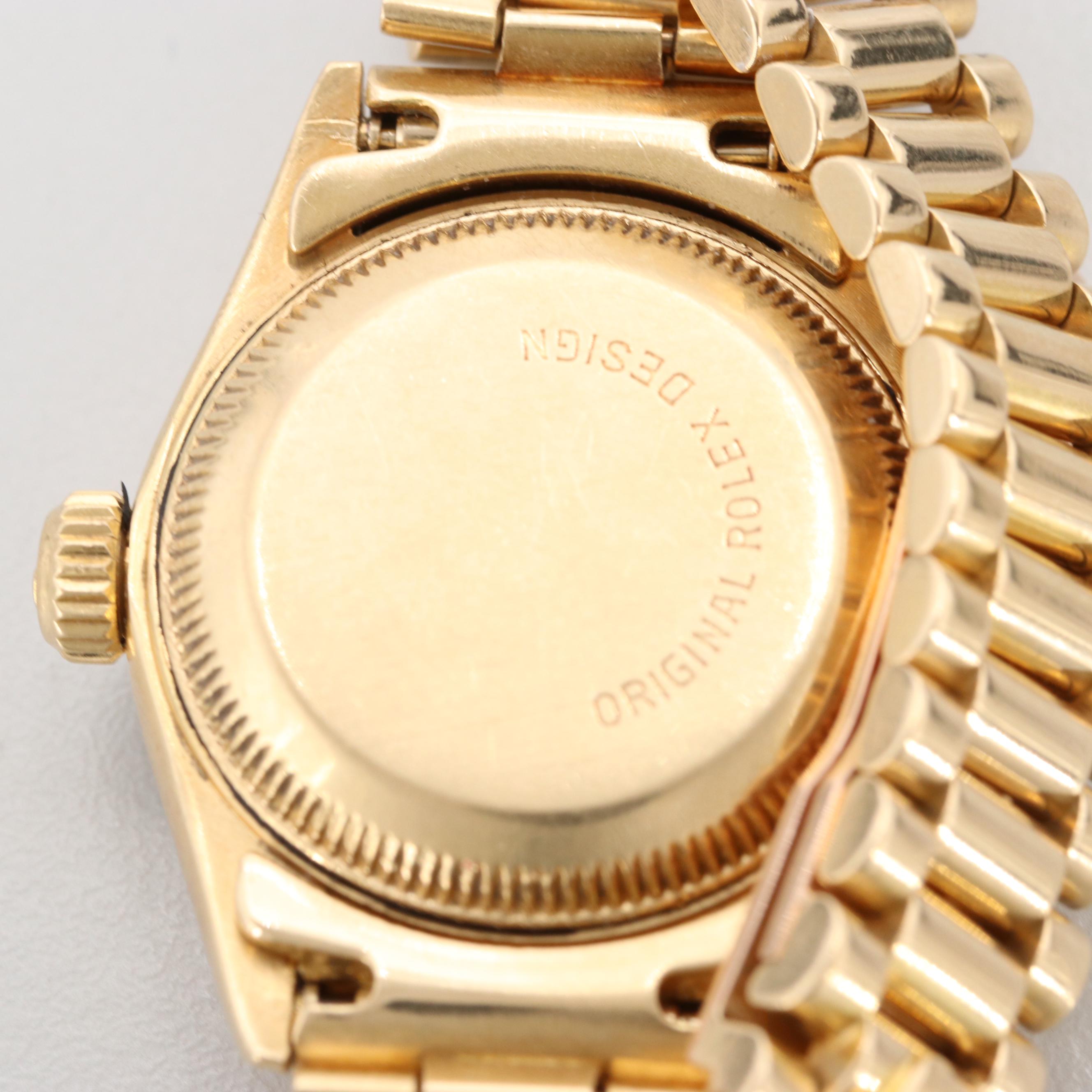 Rolex Datejust 18K Yellow Gold Diamond and Emerald Watch, 1990