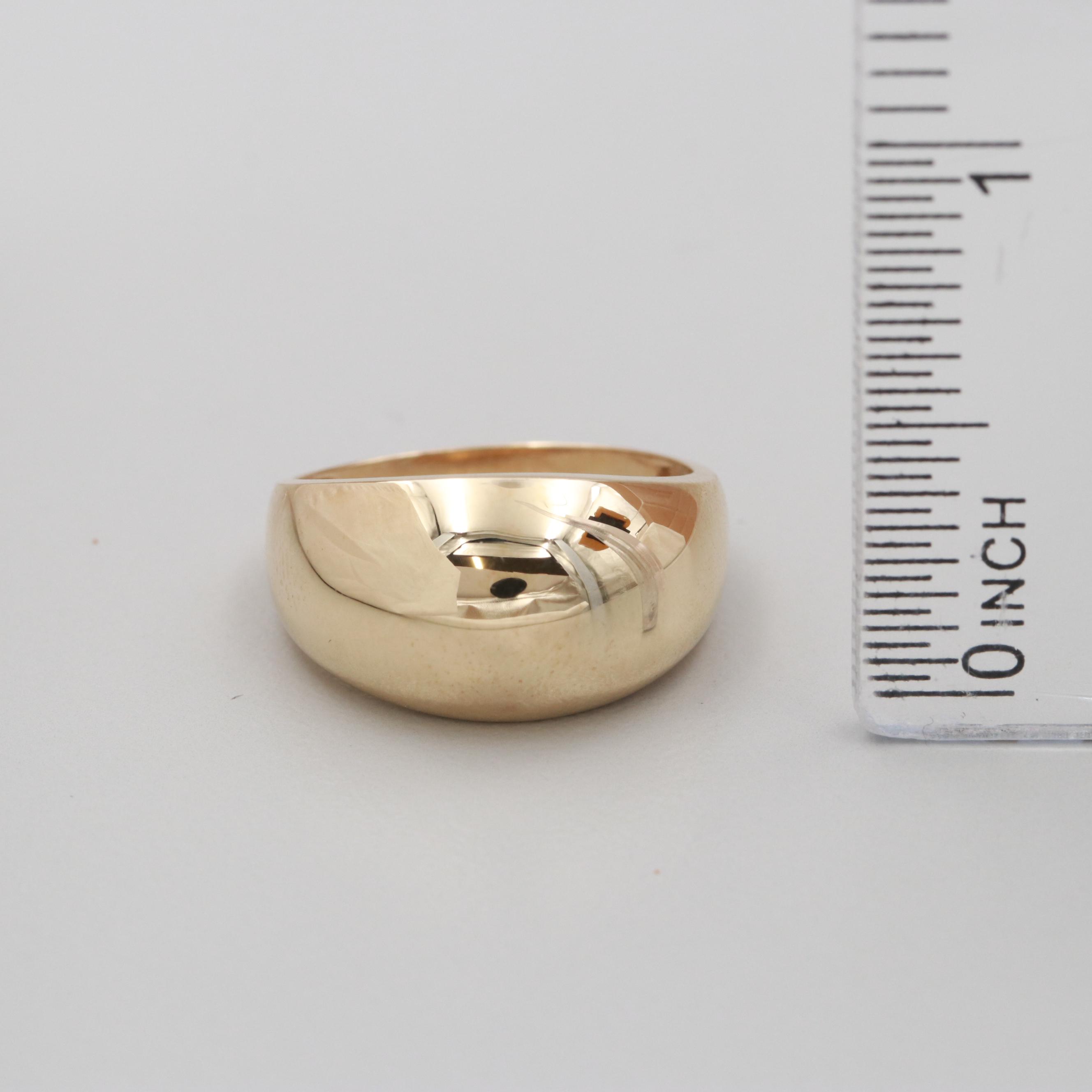 10K Yellow Gold Dome Ring