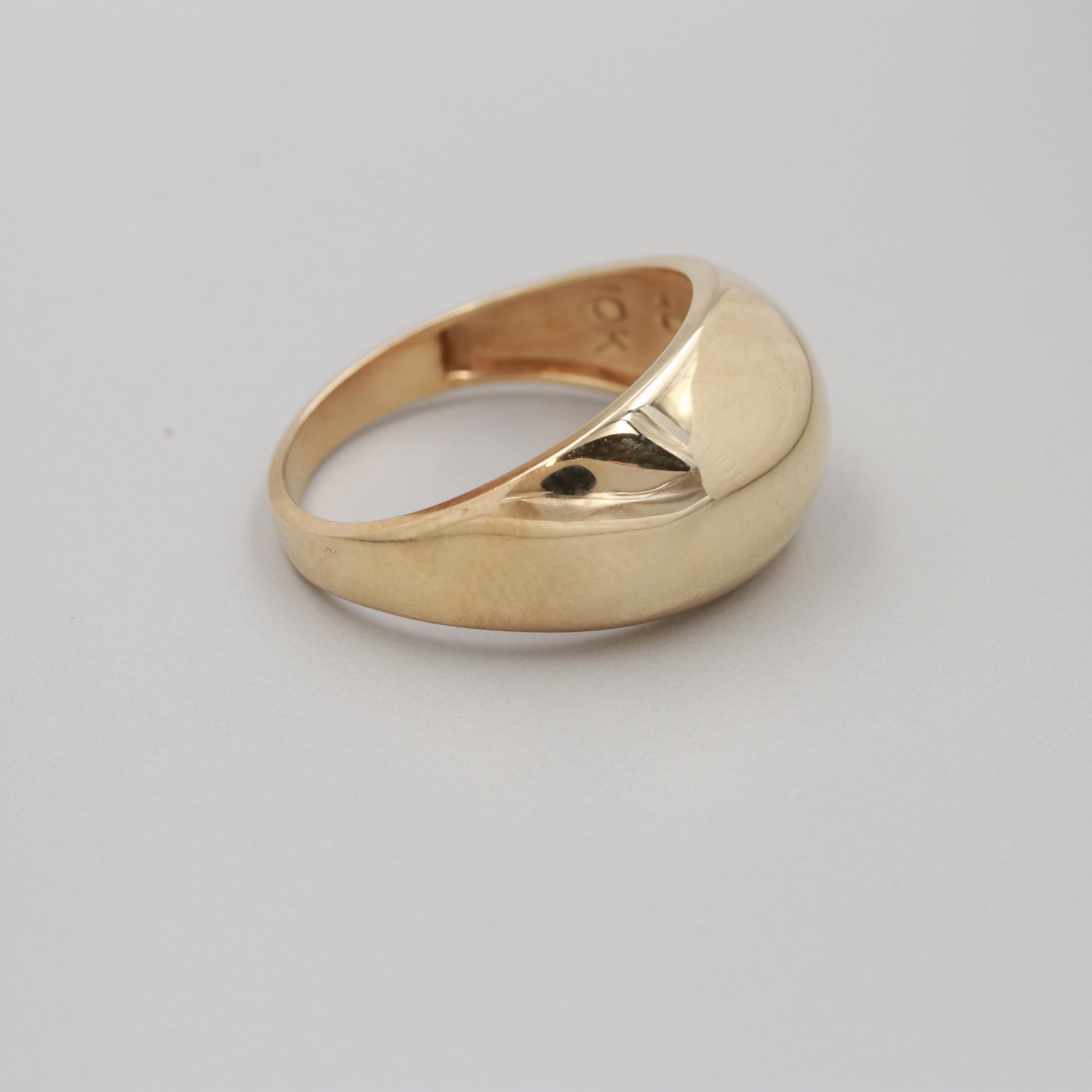 10K Yellow Gold Dome Ring