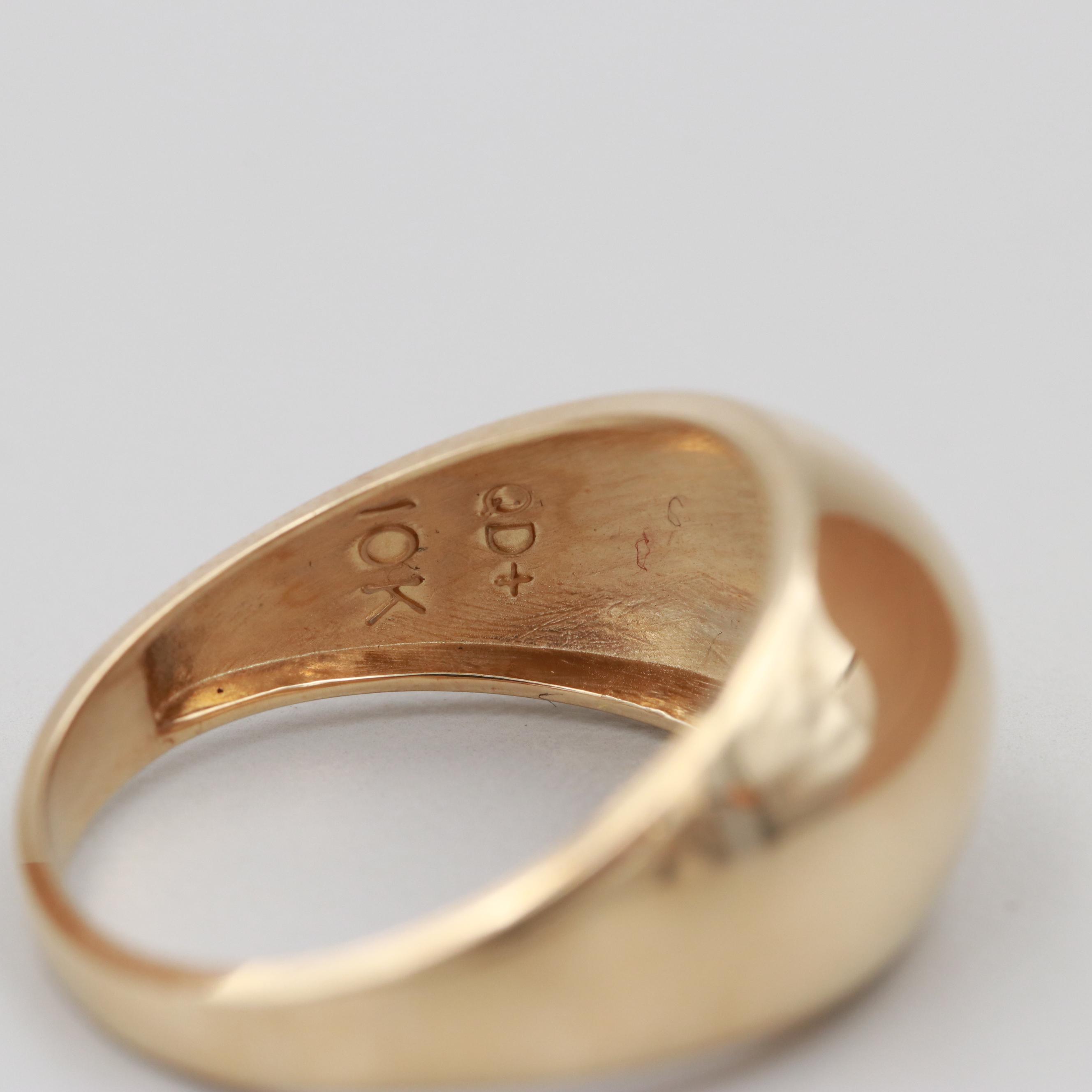 10K Yellow Gold Dome Ring