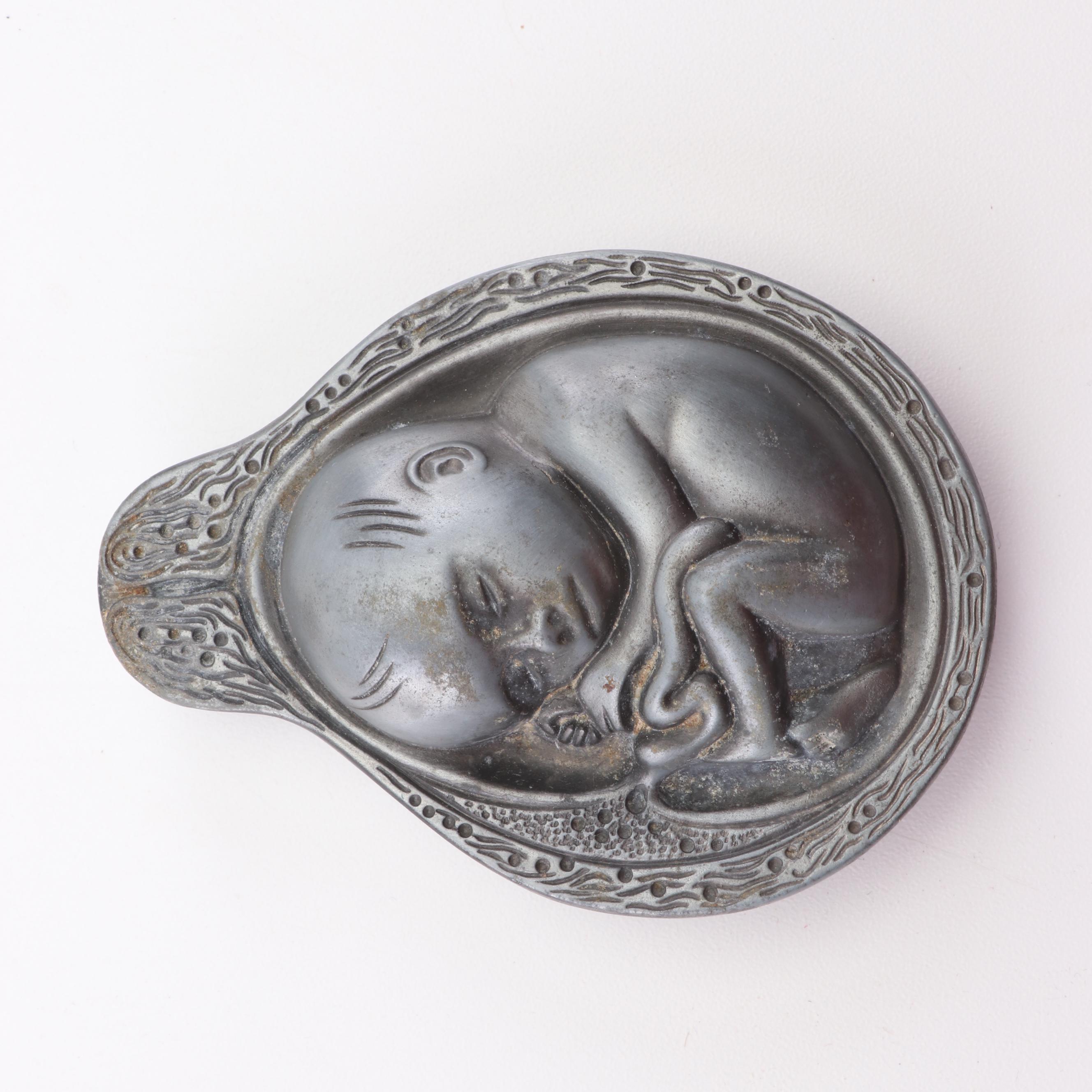 Office Décor Including Parke-Davis Pewter "Tabron" Fetus Paperweight
