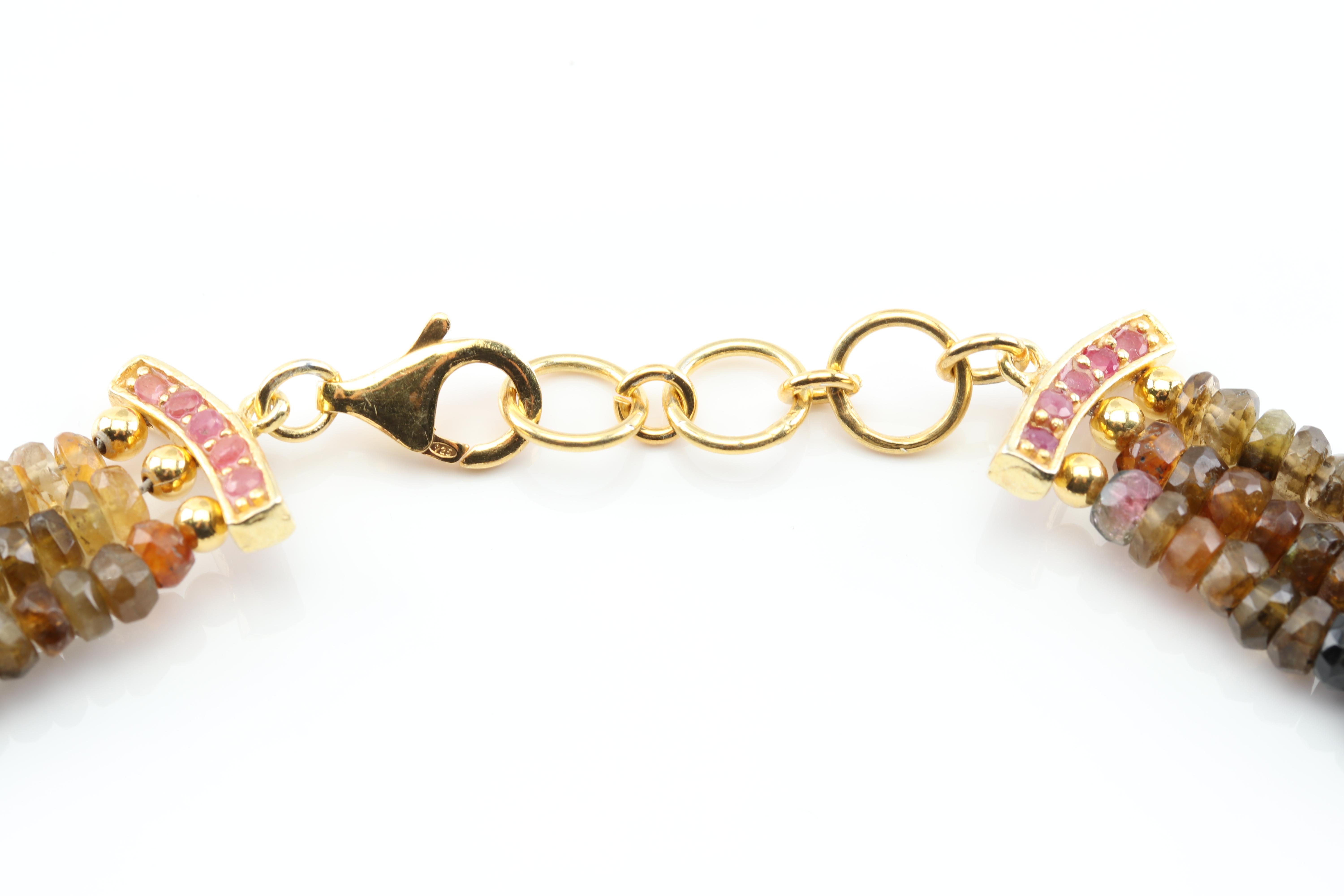 Sterling Silver Freshwater Pearl Multi Gemstone Medallion Necklace