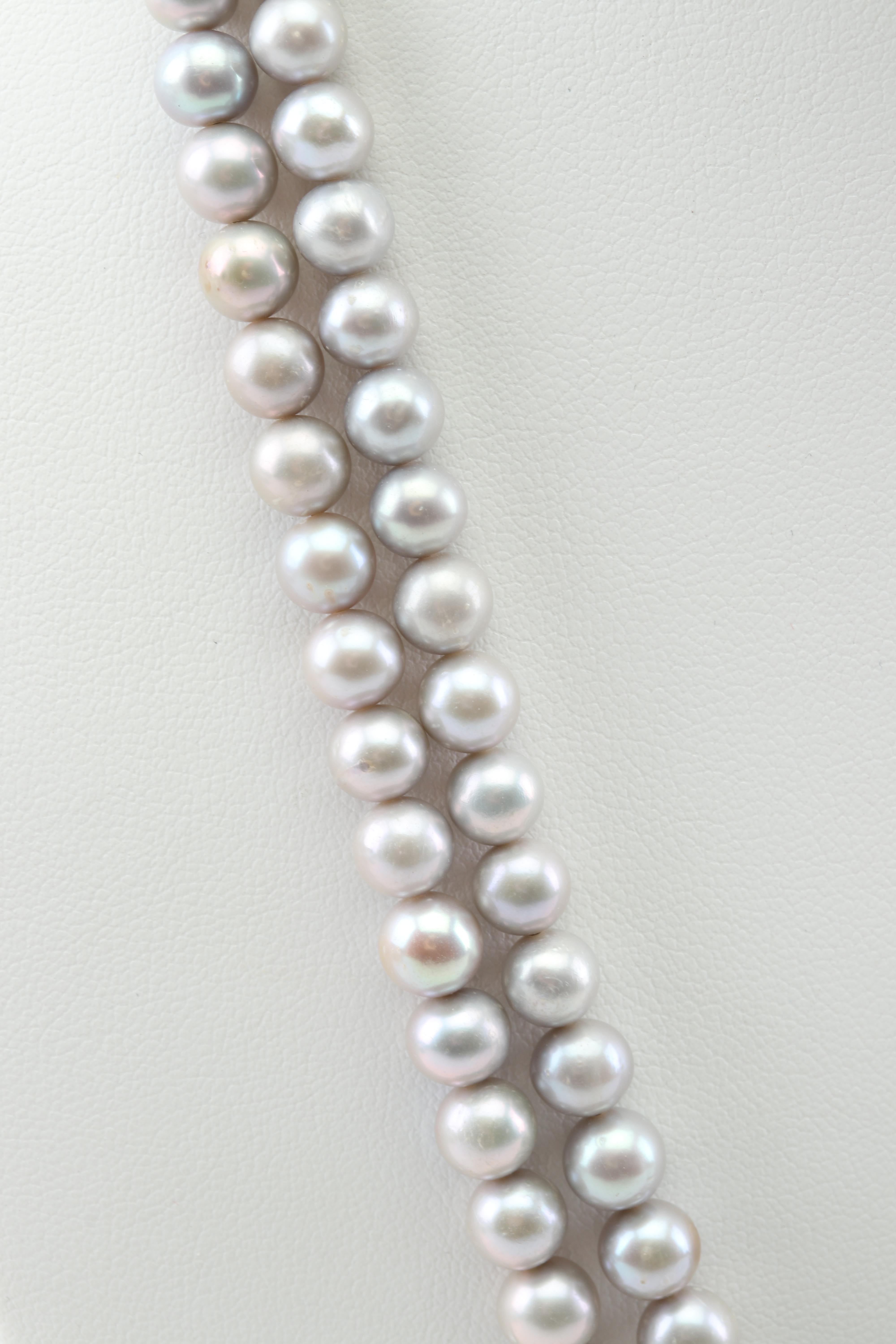 Sterling Silver Freshwater Pearl, 3.88 CTW Ruby and Emerald Necklace