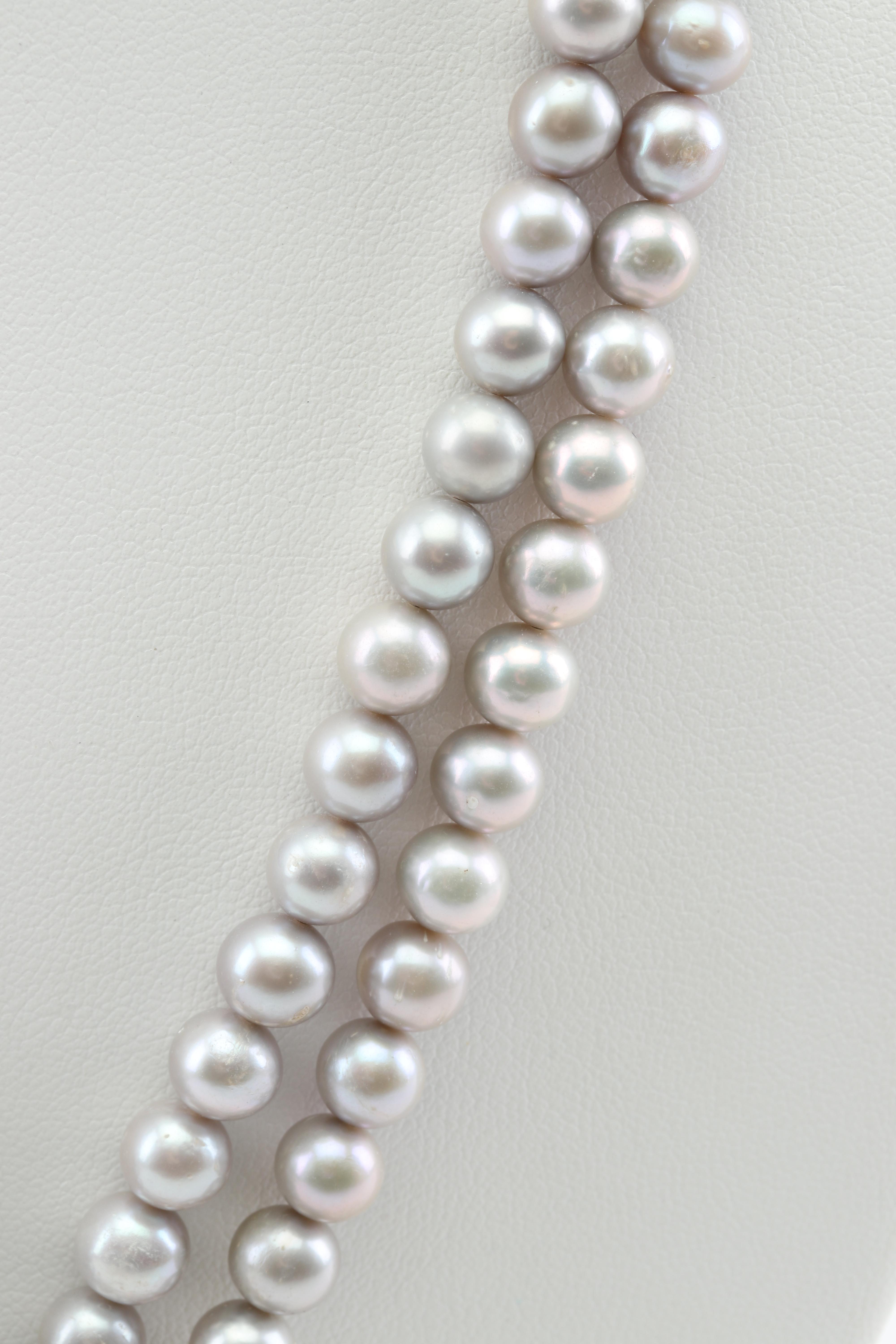 Sterling Silver Freshwater Pearl, 3.88 CTW Ruby and Emerald Necklace