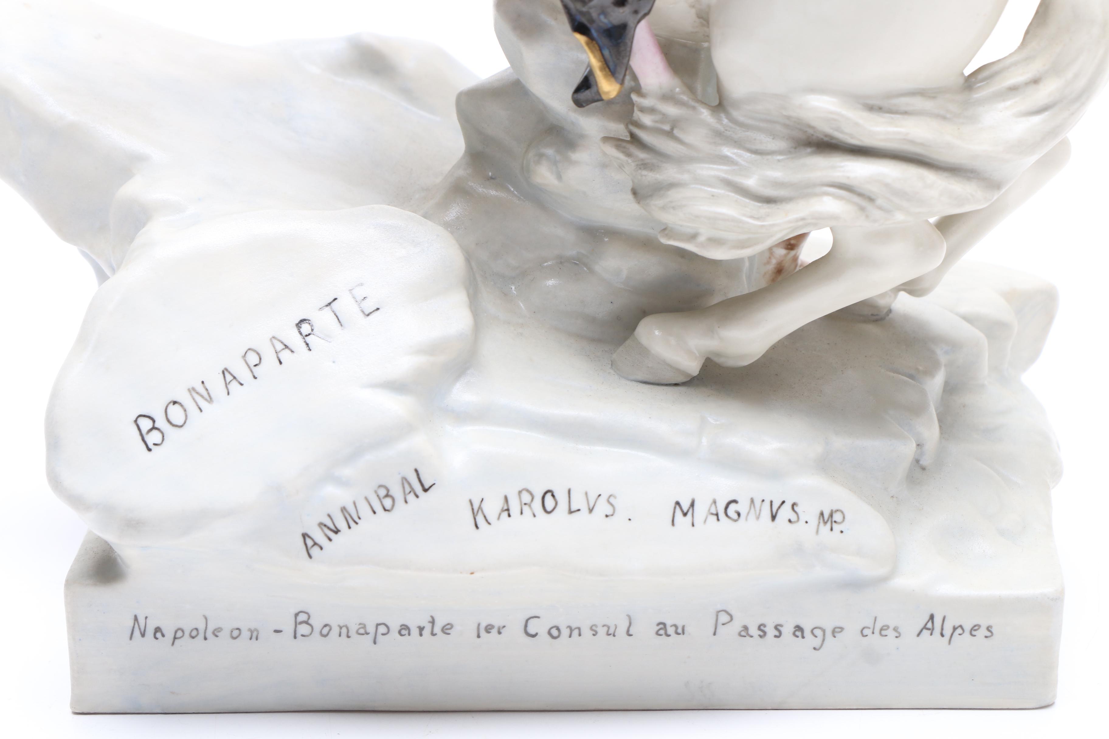 Dresden Style Figurine "Napoleon Crossing the Alps" After Jacques-Louis David