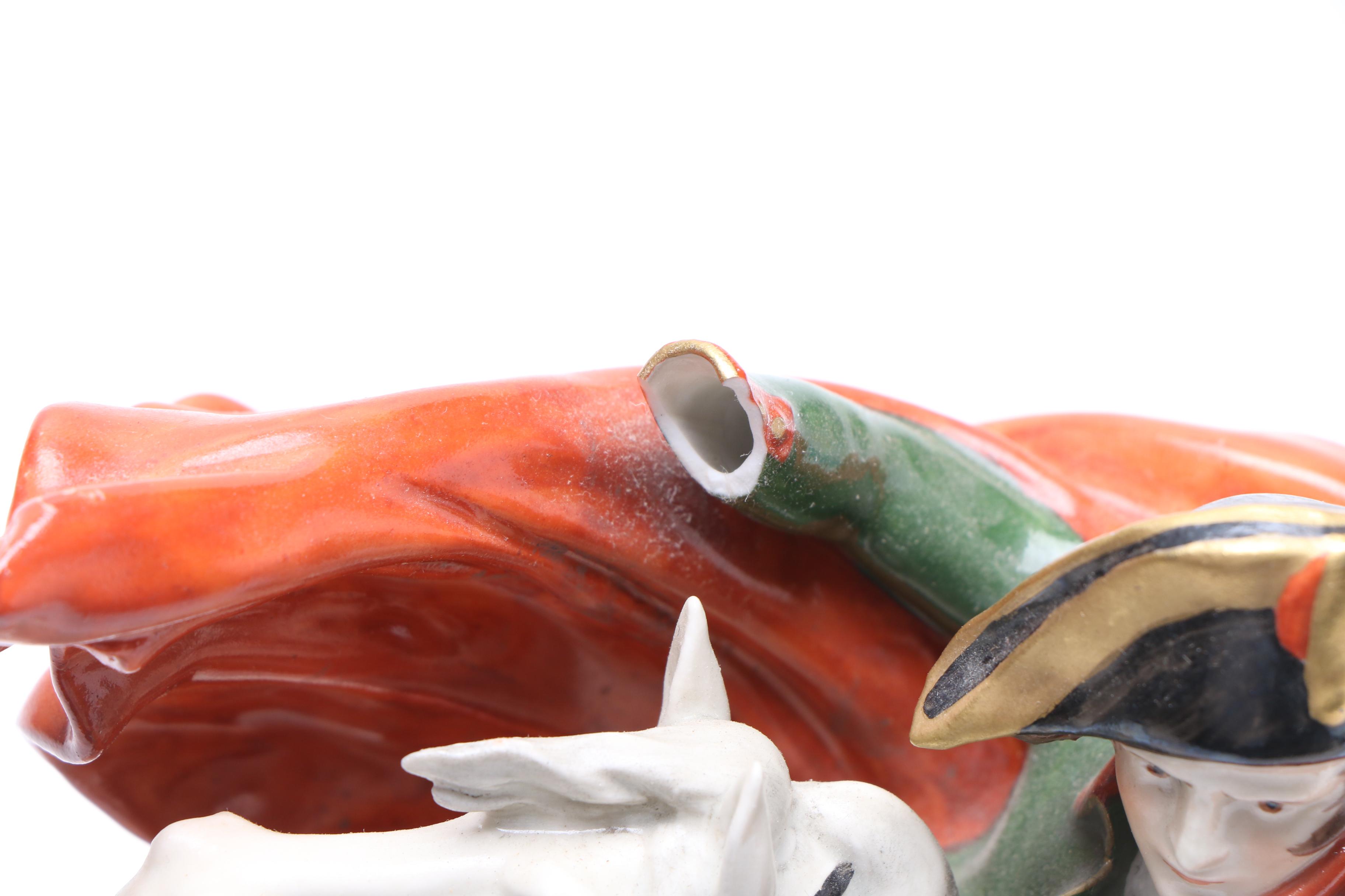 Dresden Style Figurine "Napoleon Crossing the Alps" After Jacques-Louis David