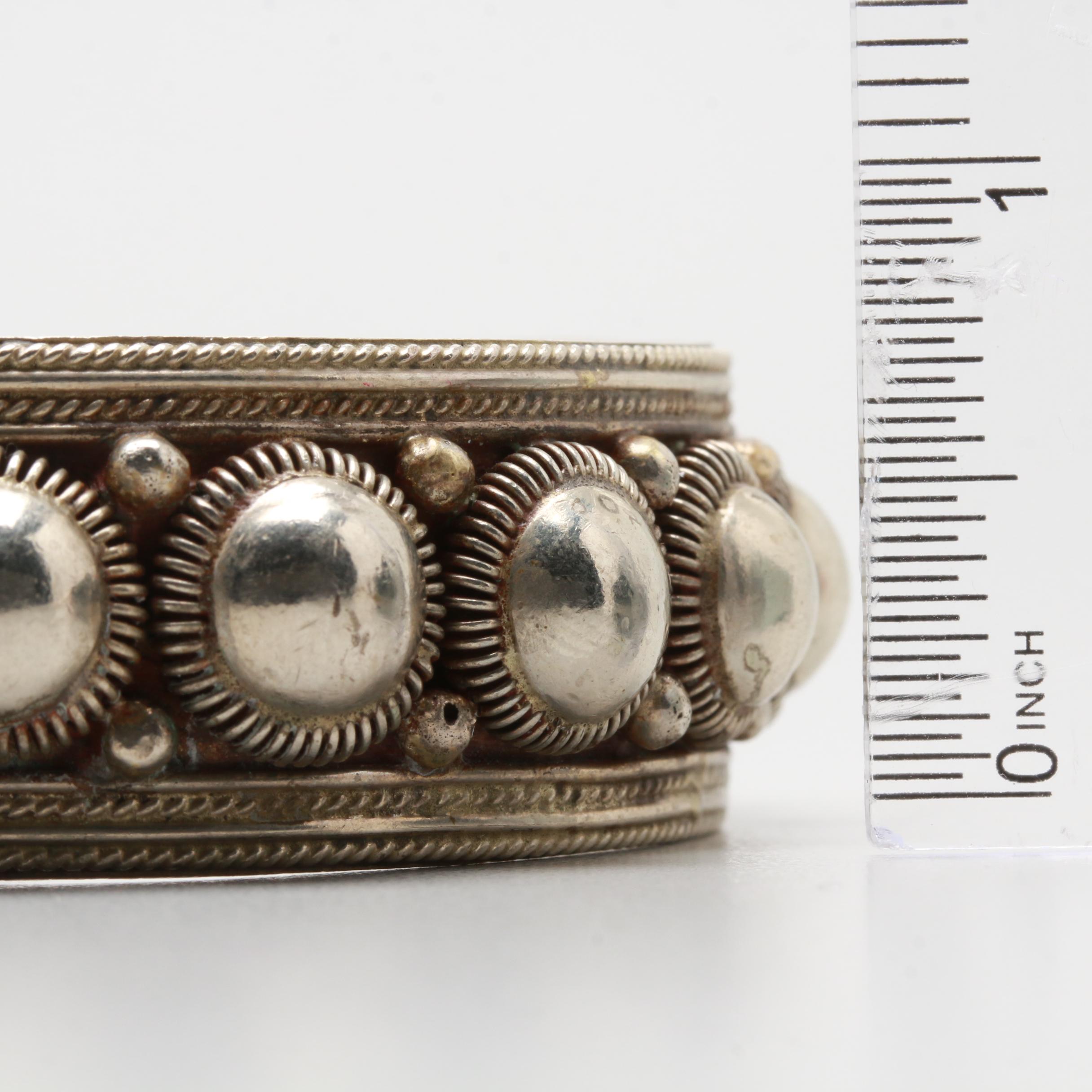 Vintage Thai Sterling Silver Cannetille Cuff Bracelet