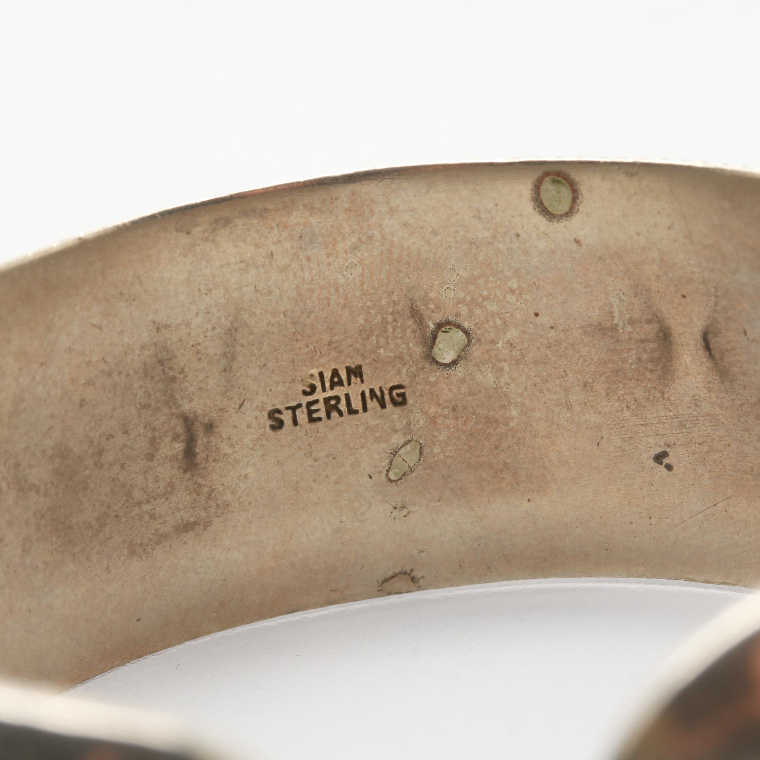 Vintage Thai Sterling Silver Cannetille Cuff Bracelet