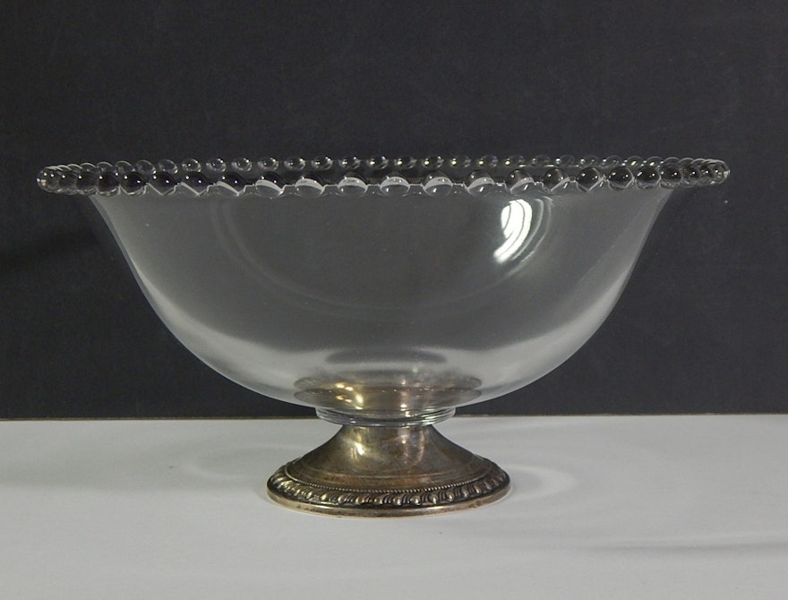 Candlewick "Mayflower" Weighted Sterling Silver and Glass Fruit Bowl