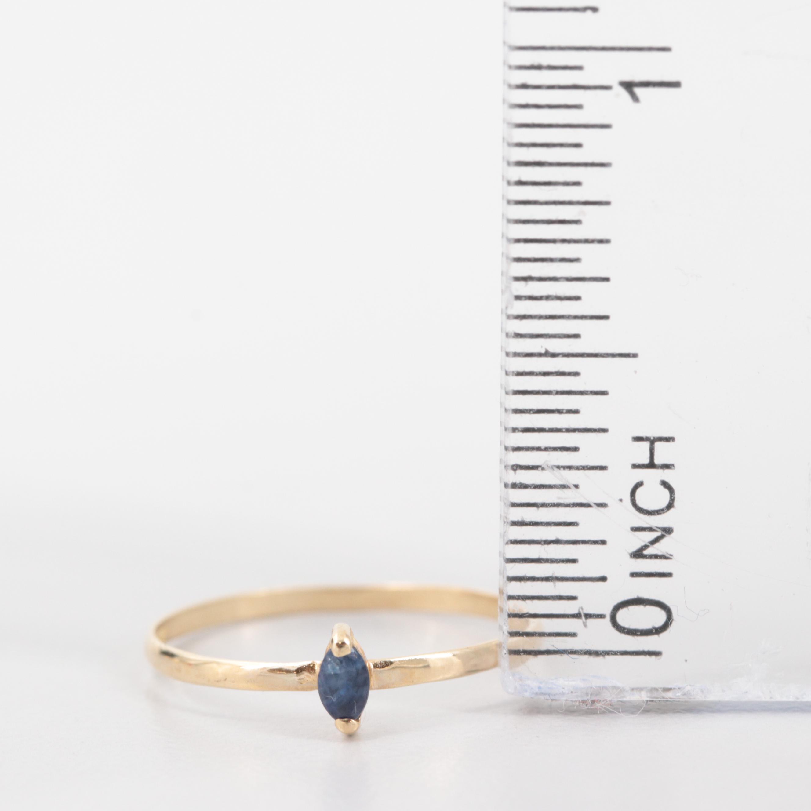 14K Yellow Gold Ruby and Sapphire Stackable Rings