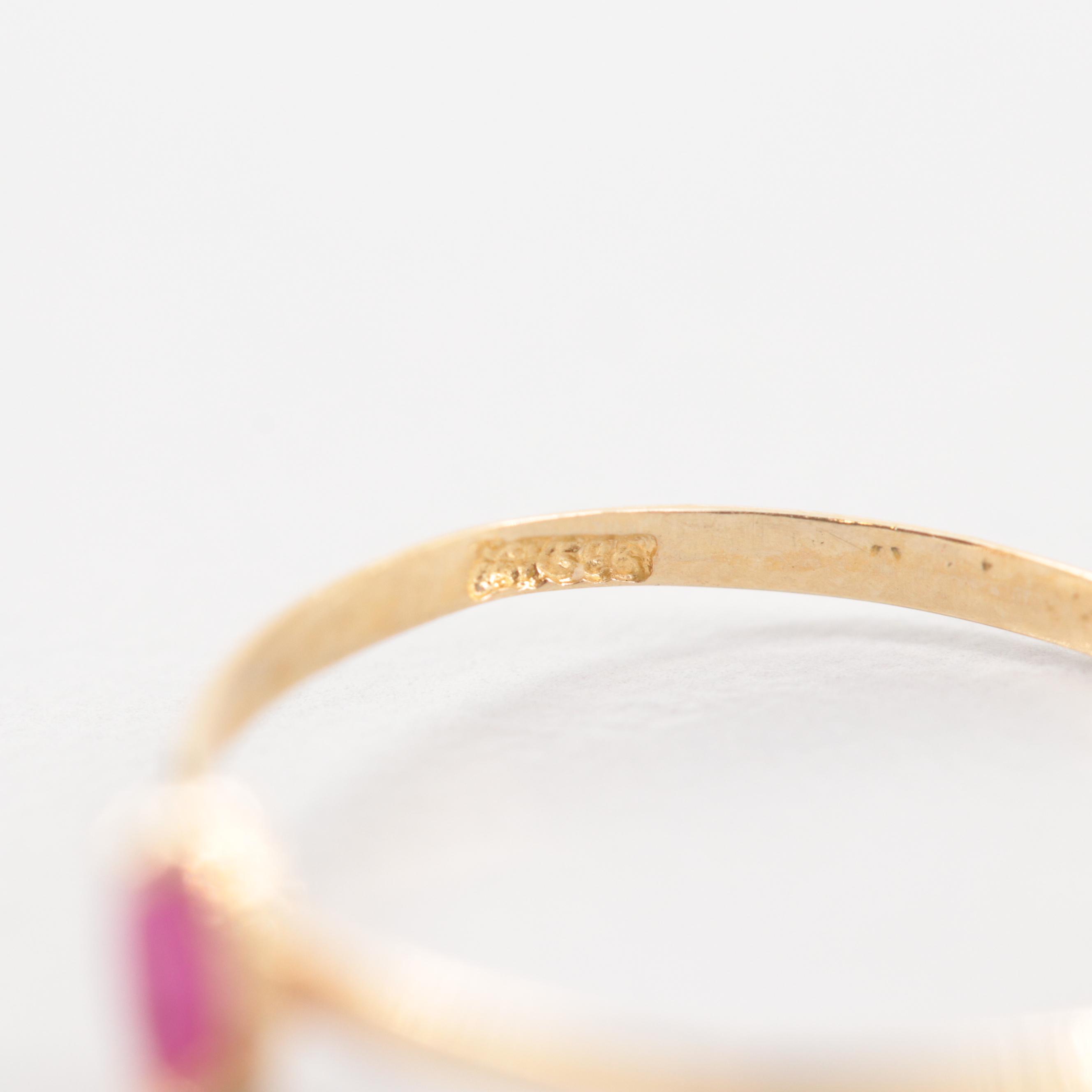 14K Yellow Gold Ruby and Sapphire Stackable Rings