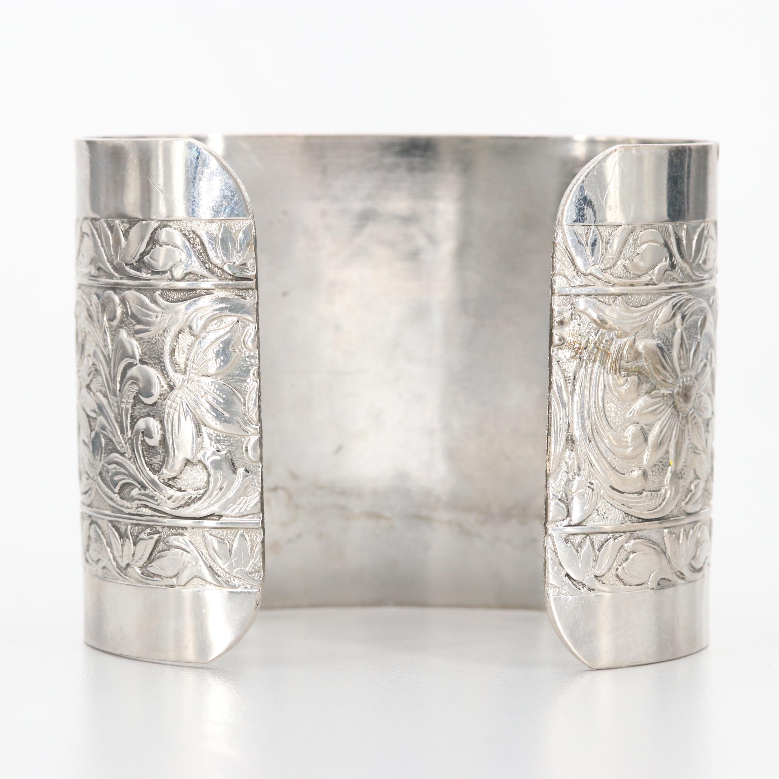 Silver Tone Cuff Bracelet with a 1963 Canadian Silver Dollar