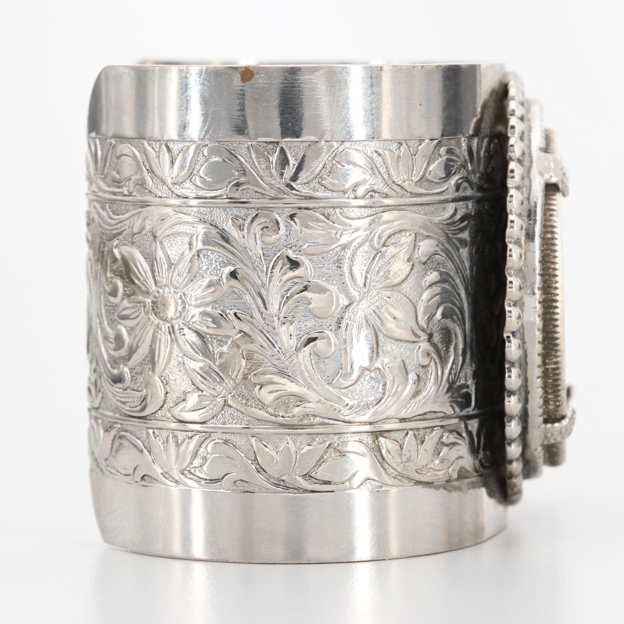Silver Tone Cuff Bracelet with a 1963 Canadian Silver Dollar