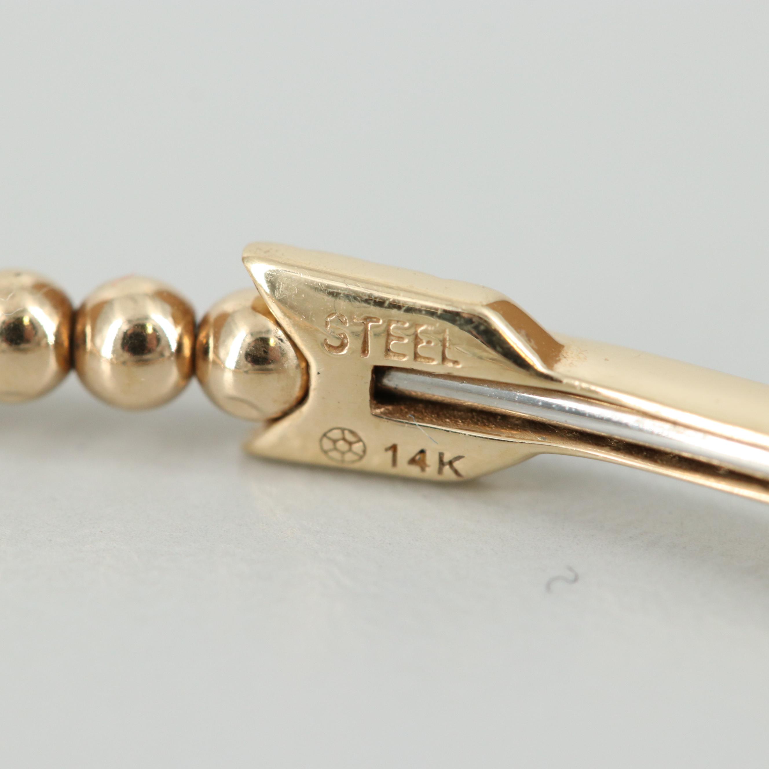 14K Yellow Gold Diamond Arrow Bracelet